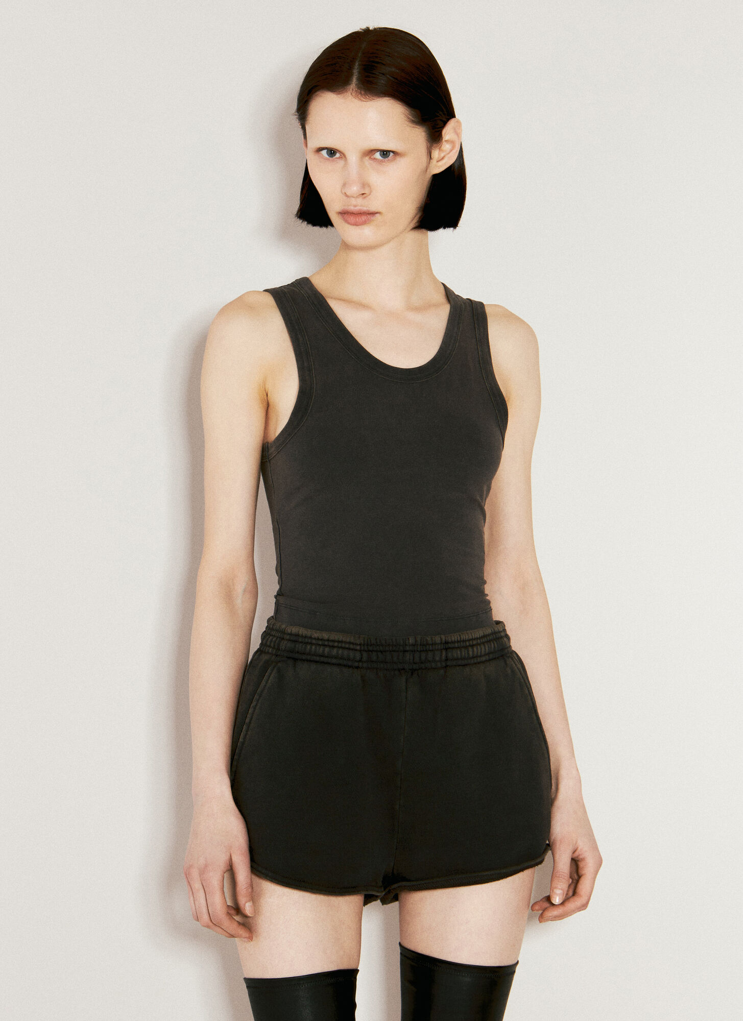 Entire Studios Cropped Tank Top In Brown