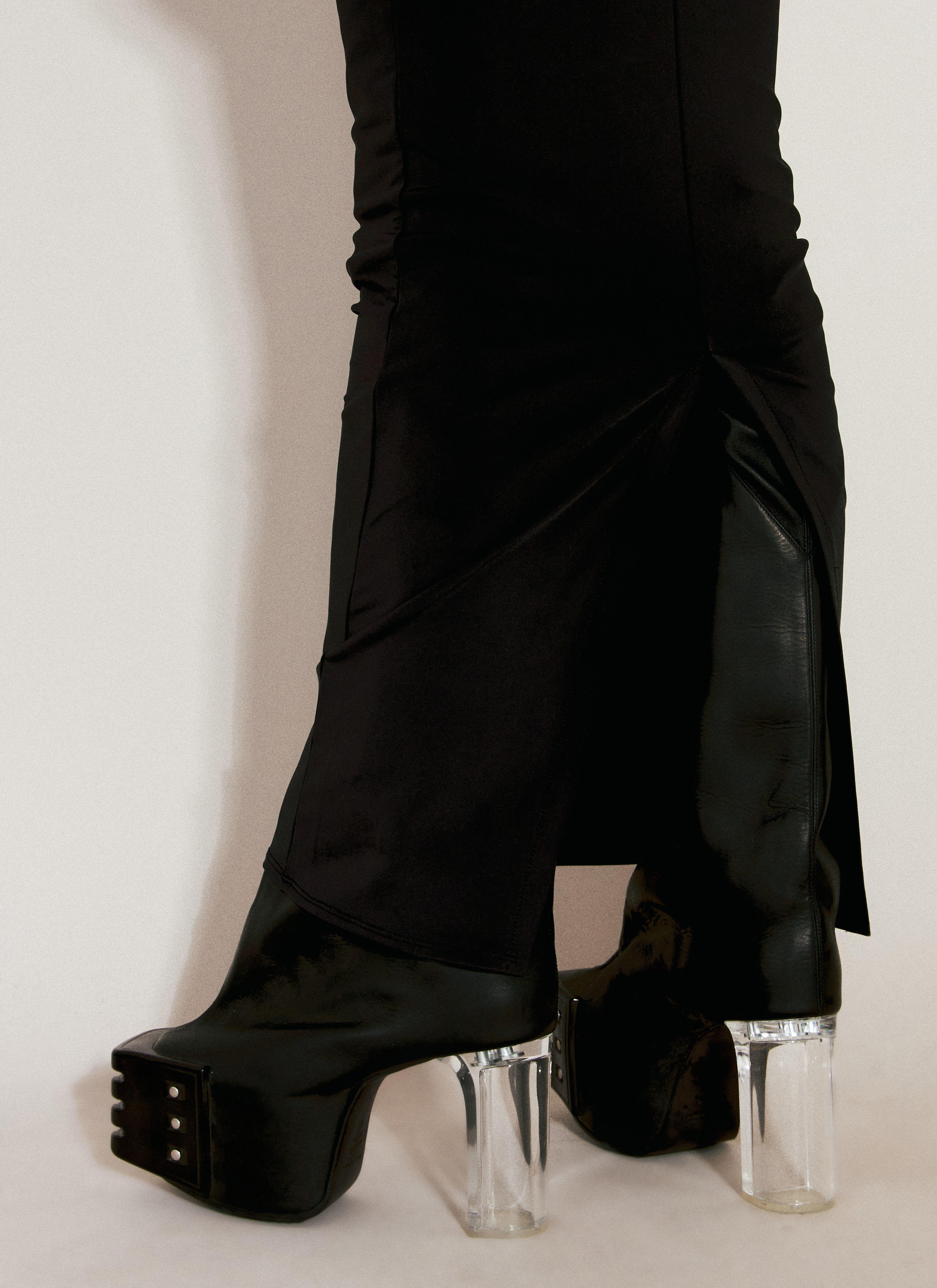 ワンピース ENTIRE STUDIOS LONG GREY DRESS IN NYLON BLEND Pillar one-shoulder cotton-blend gown in grey - Entire