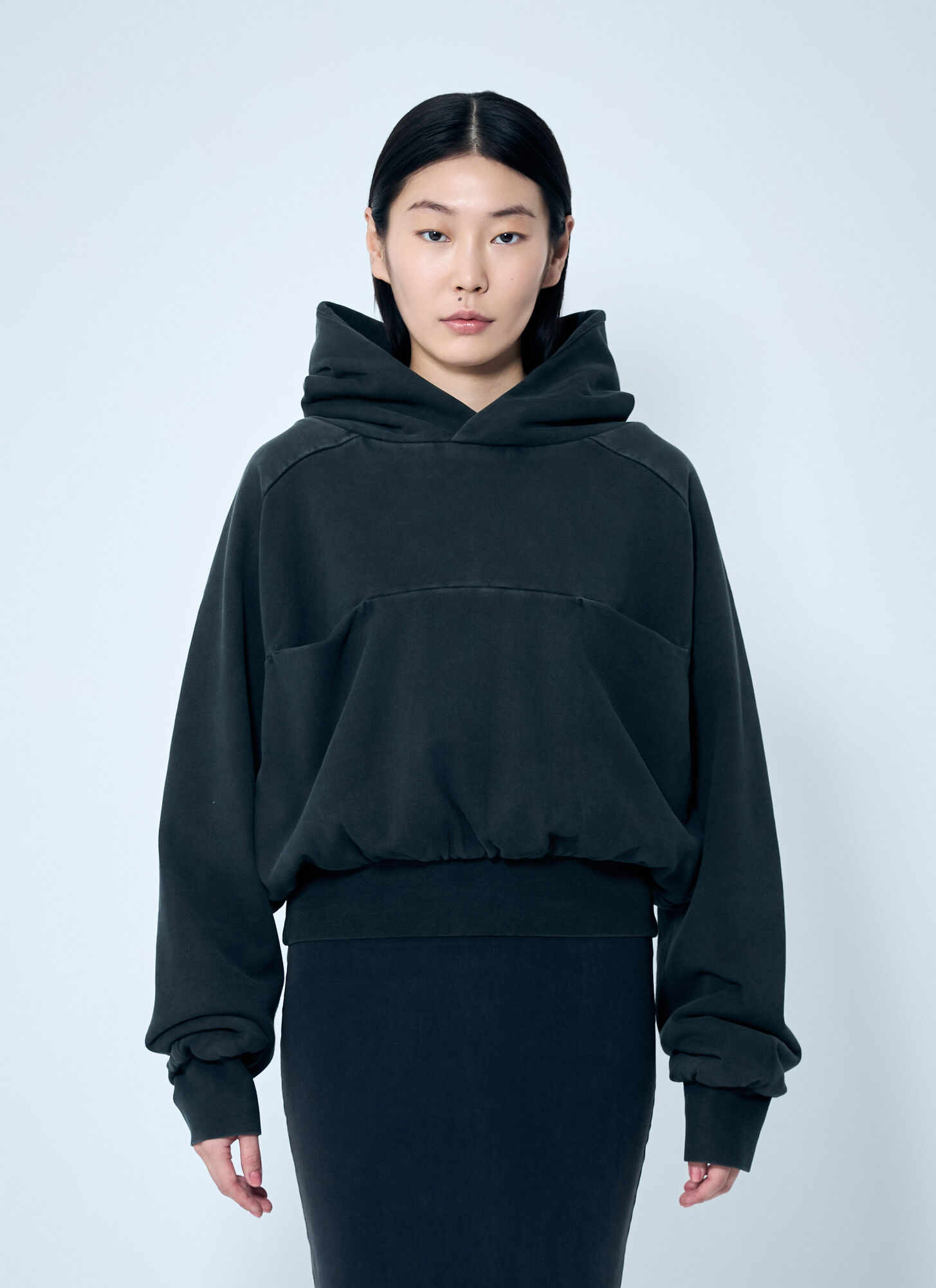 Entire Studios Double Double Hooded Sweatshirt In Black