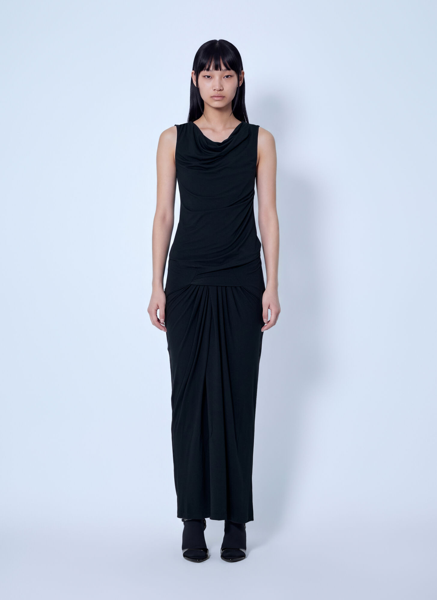 Entire Studios Donna Nero Drape Maxi Dress - Woman Dresses L