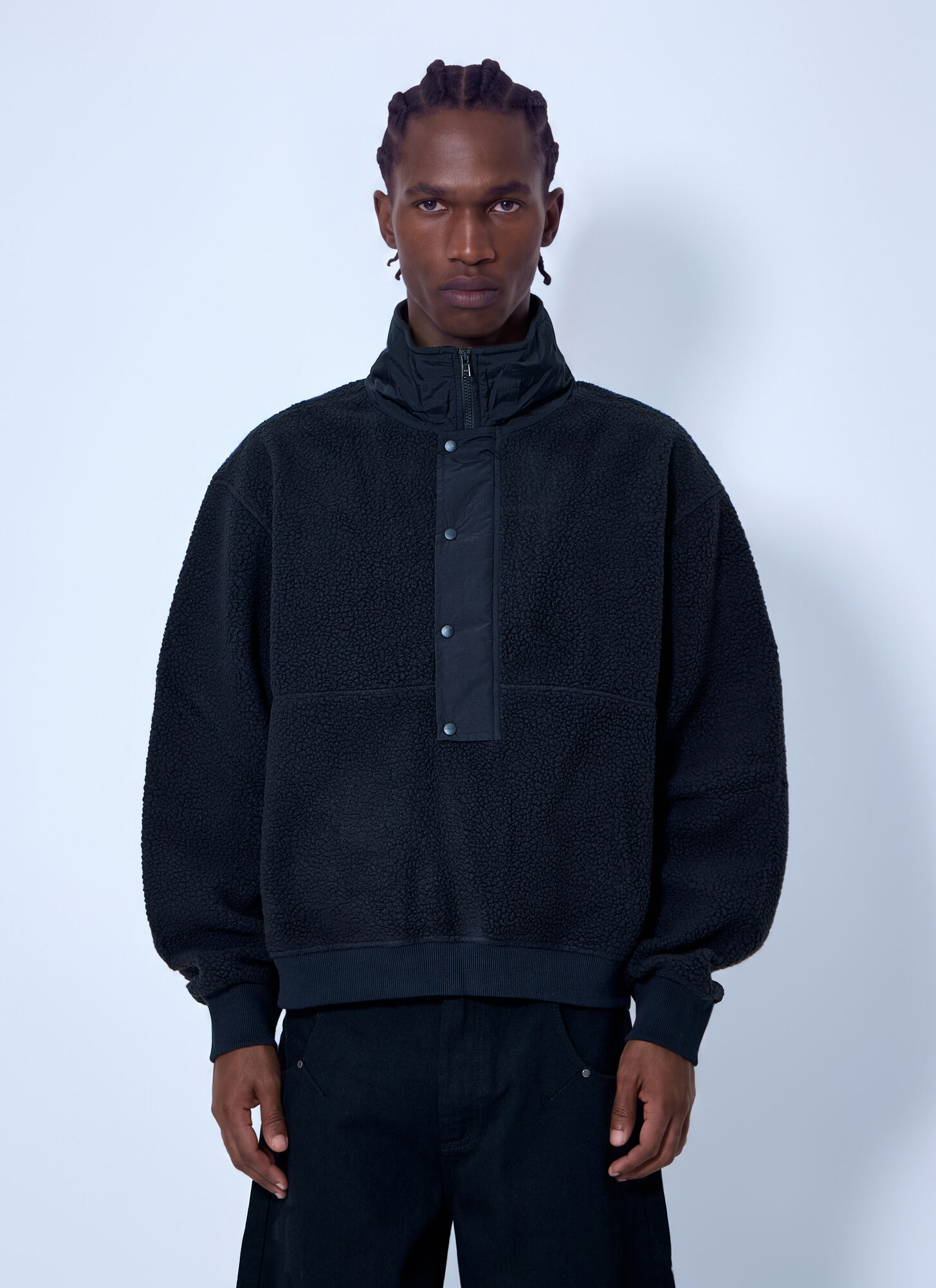 Entire Studios Unisex Black System Half Zip Fleece - Sweatshirts L