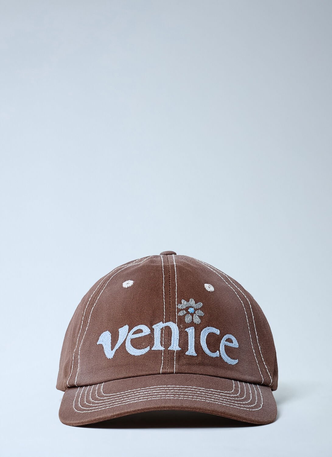 Erl Venice Embroidery Baseball Cap In Brown