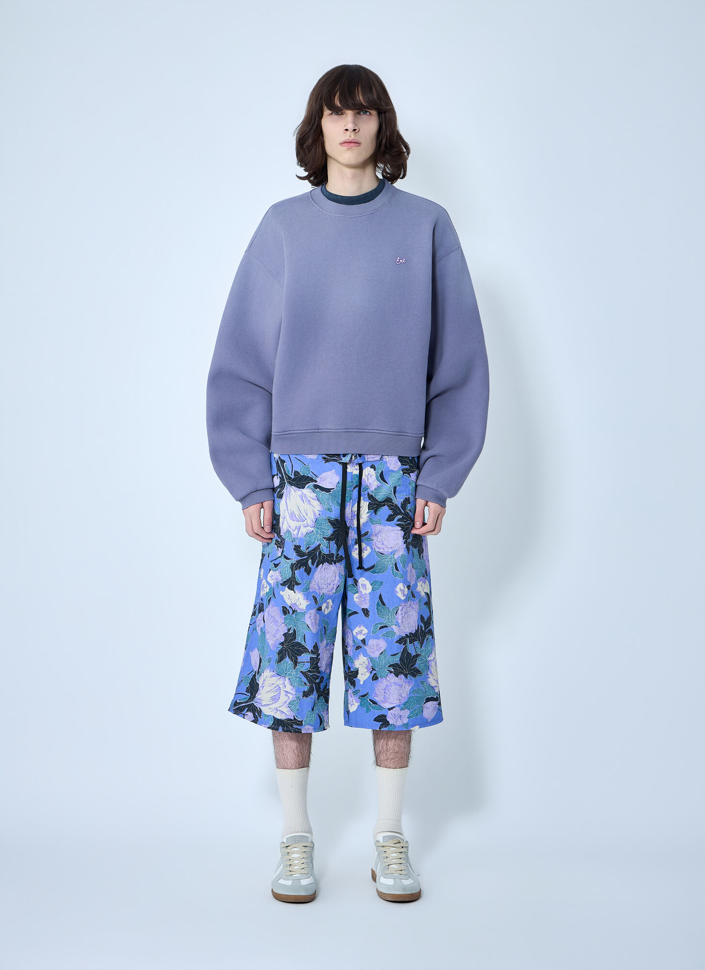  Erl Erl Embroidered Sweatshirt - Mann Sweatshirts Purple L 