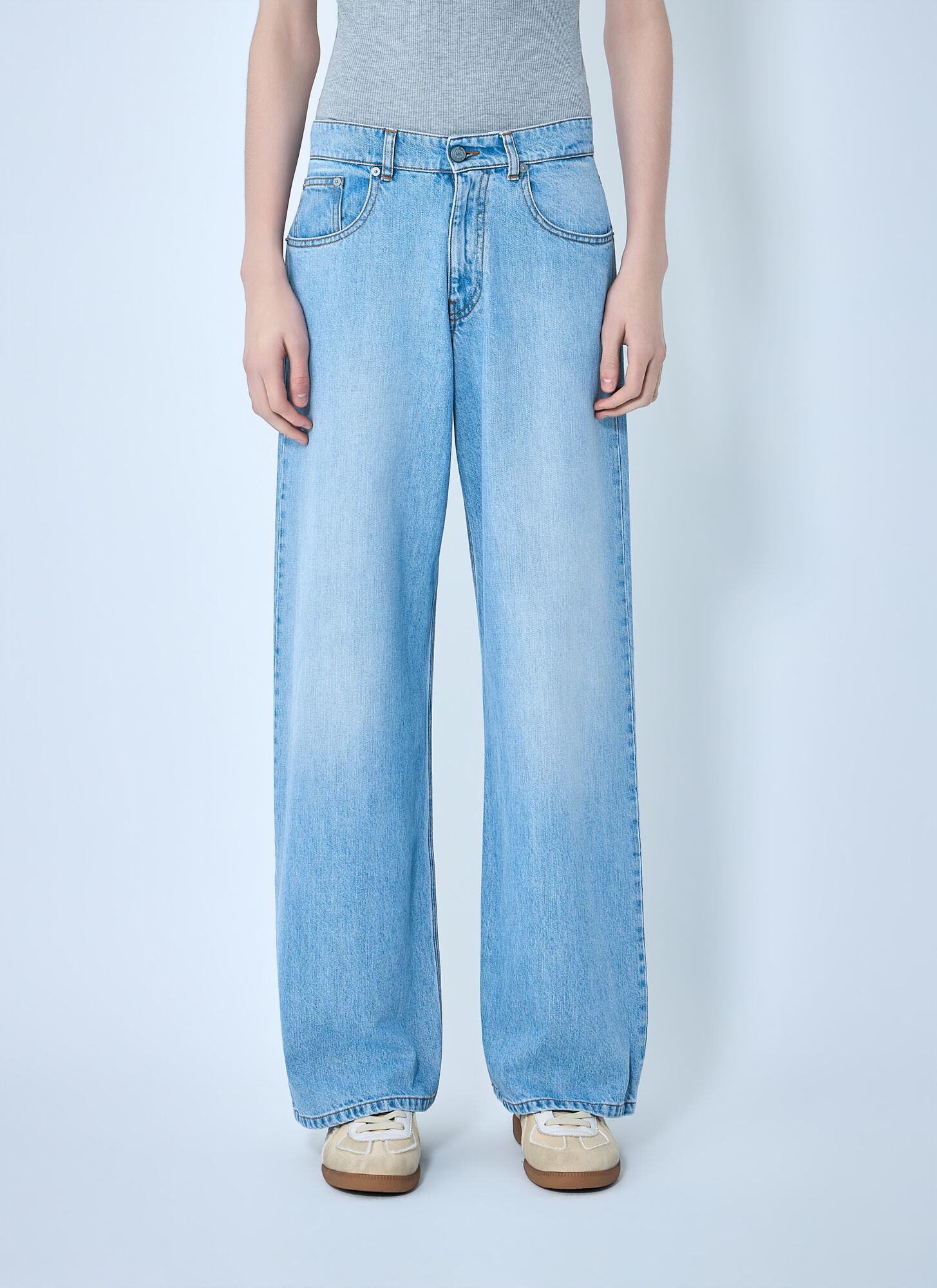 Erl Flared Wide-Leg Jeans - Man Jeans Blue L