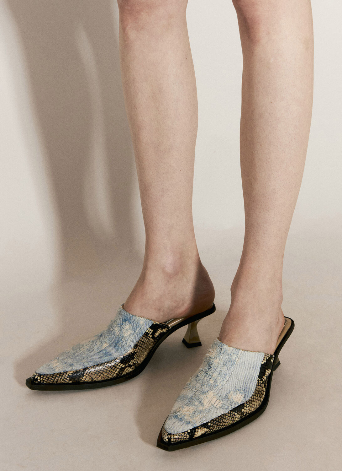 Shop Eytys Nico Heeled Mules In Blue