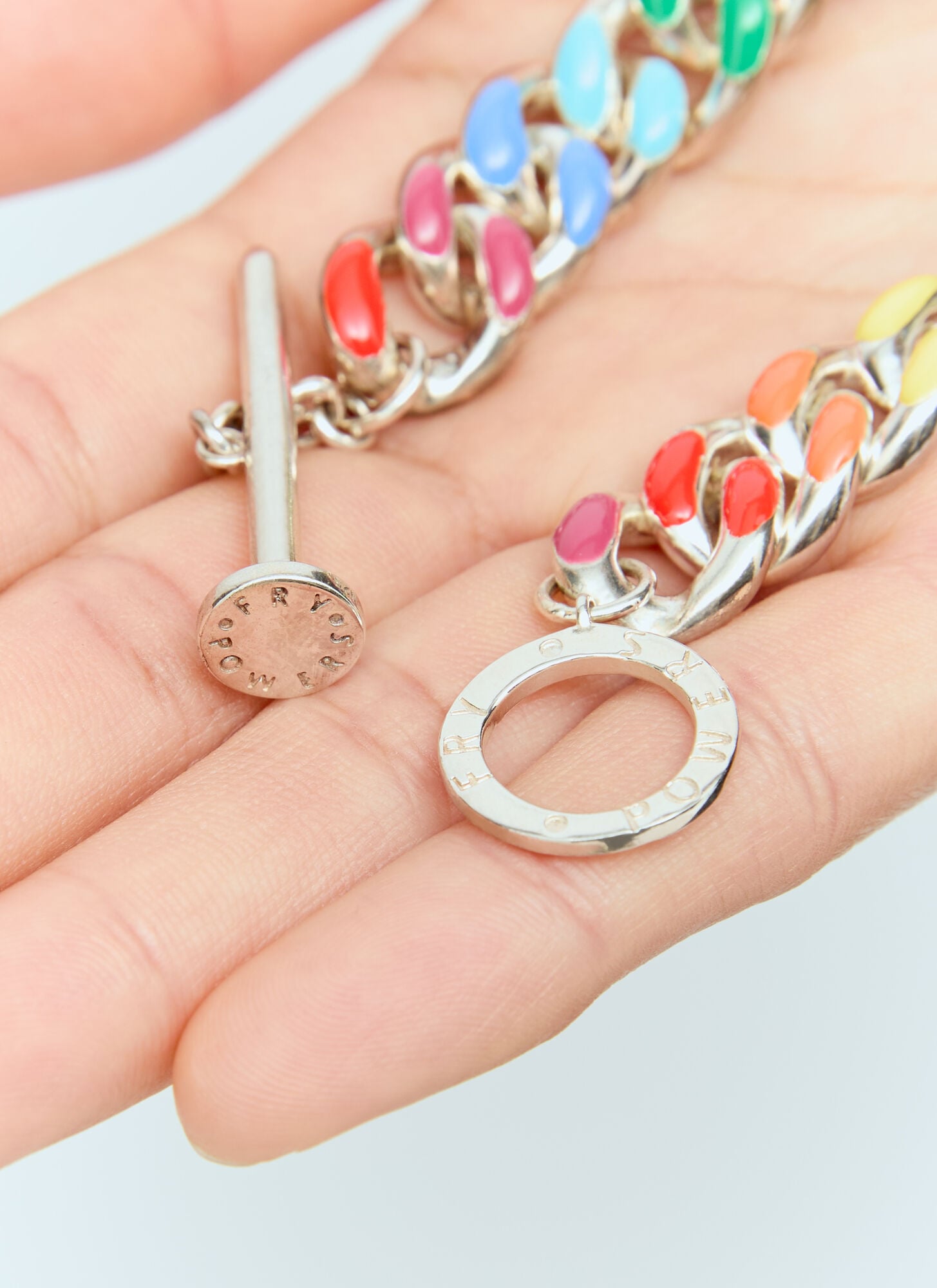  Fry Powers Fry Powers Rainbow Chunky Chain Link Bracelet - Frau Schmuck Silver One Size 