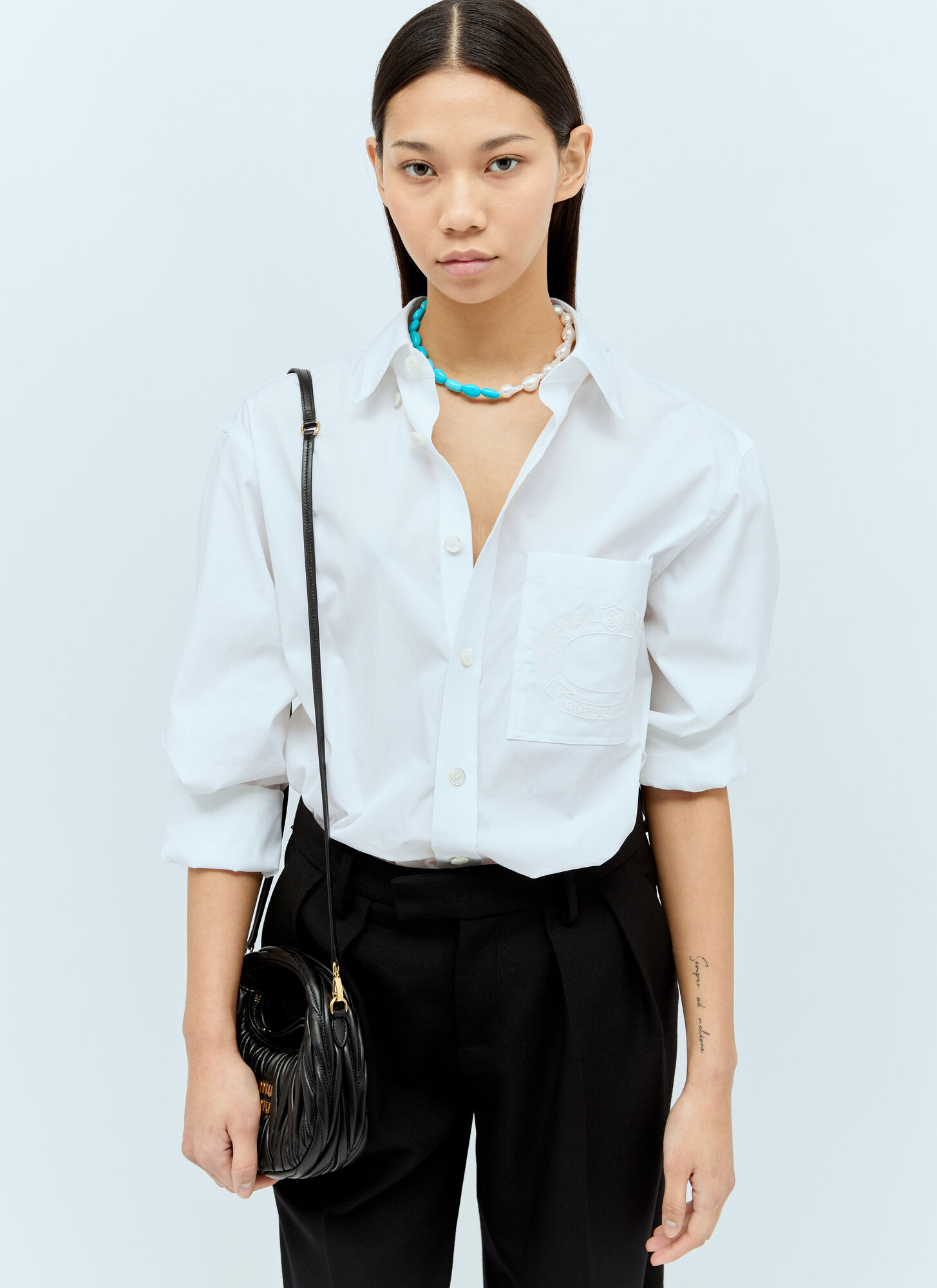  Fry Powers Fry Powers Turquoise And Baroque Pearl Collar Necklace - Frau Schmuck Blue One Size 