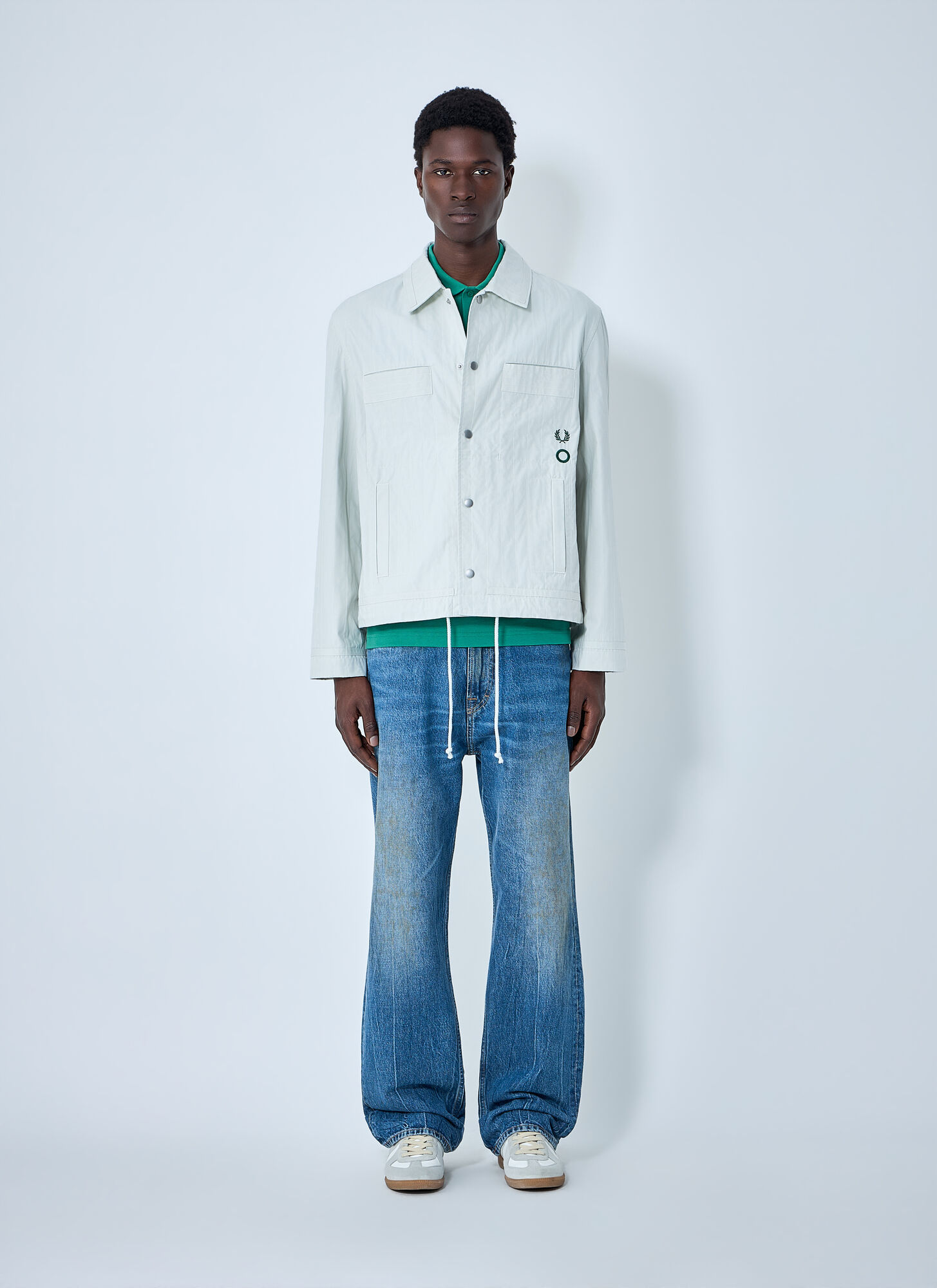  Fred Perry X Craig Green Fred Perry X Craig Green Collared Snap-button Jacket - Mann Jacken White S 