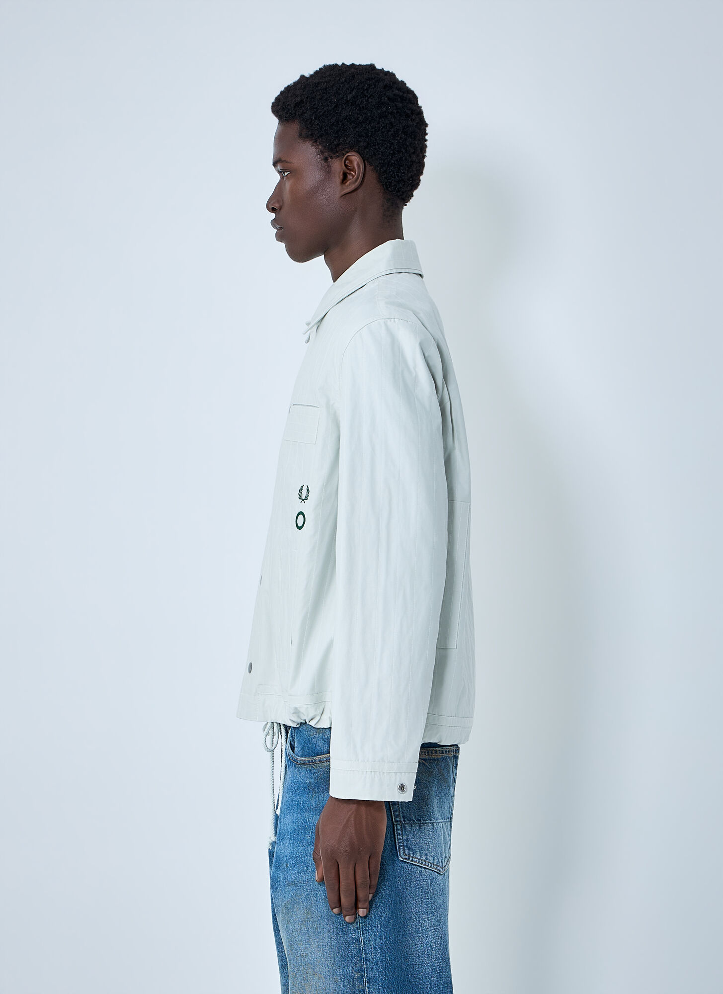  Fred Perry X Craig Green Fred Perry X Craig Green Collared Snap-button Jacket - Mann Jacken White S 