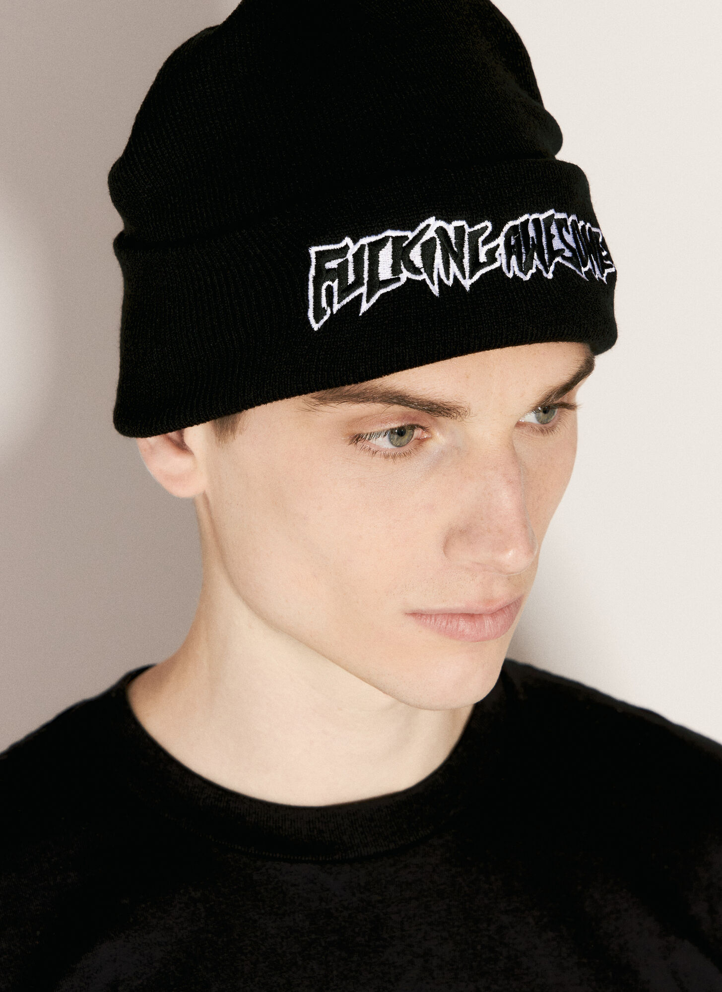 Shop Fucking Awesome Stamp Cuff Beanie Hat In Black