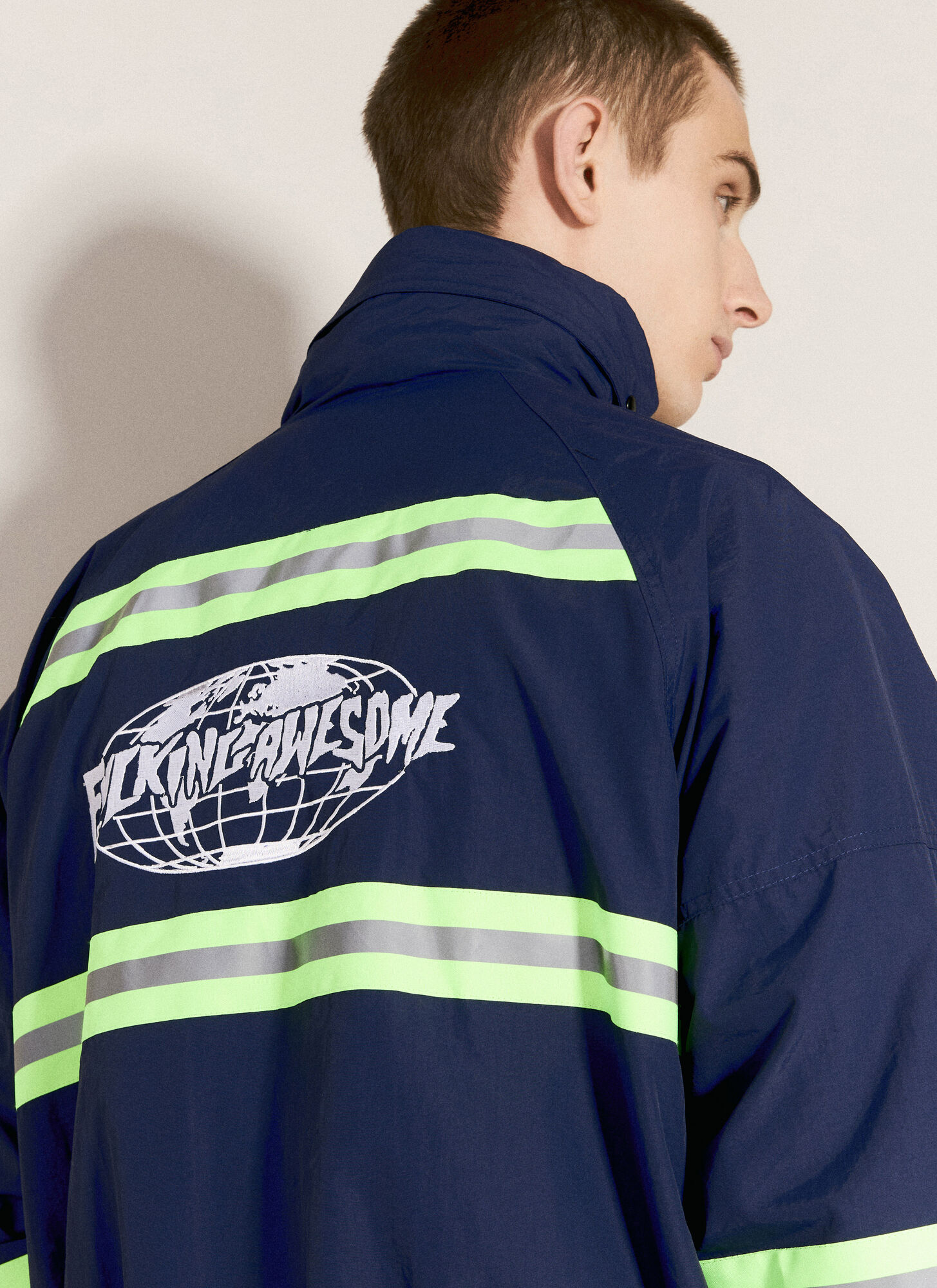  Fucking Awesome Fucking Awesome High Vis Jacket - Mann Jacken Blue S 