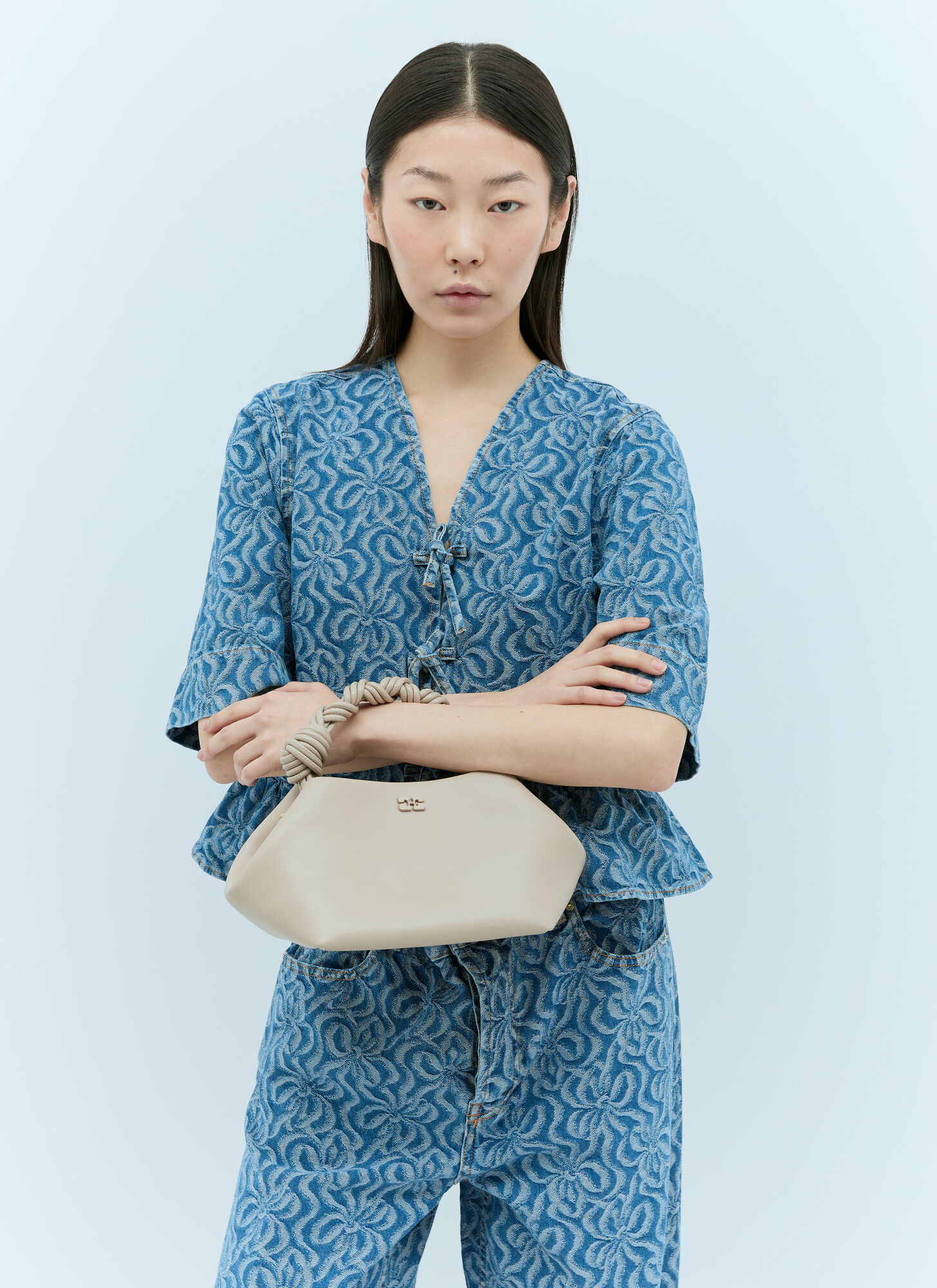 Ganni Small Bou Bag - Female - Handbags - Gray - One Size - Bags - Image 2