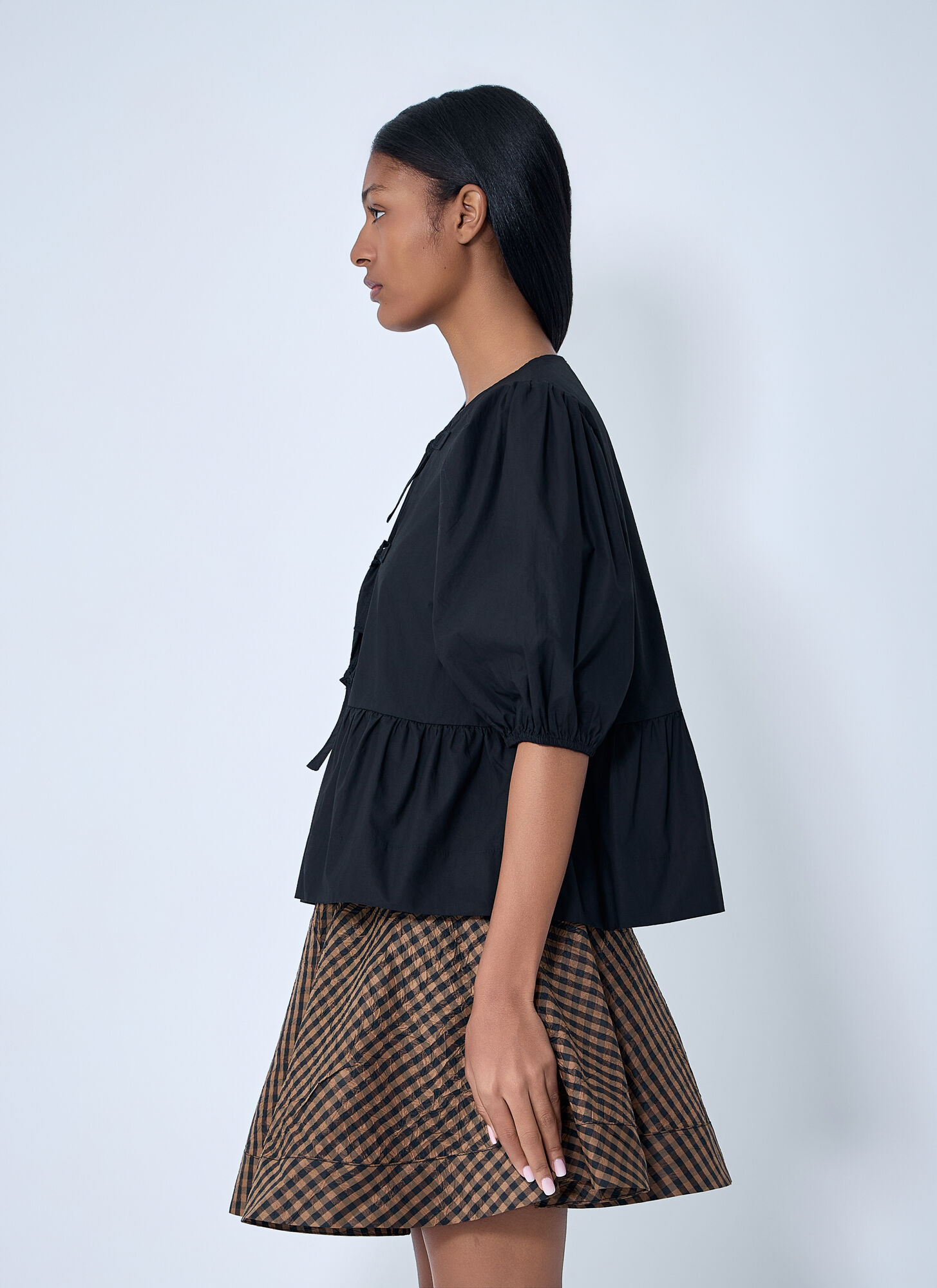  Ganni Ganni Peplum Blouse - Frau Hemden Black Fr - 36 