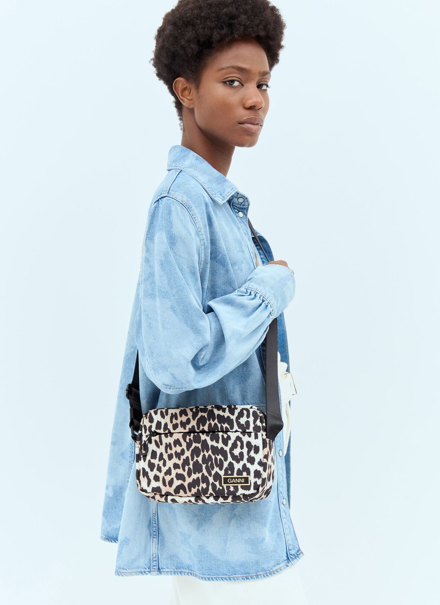 ganni recycled tech festival bag