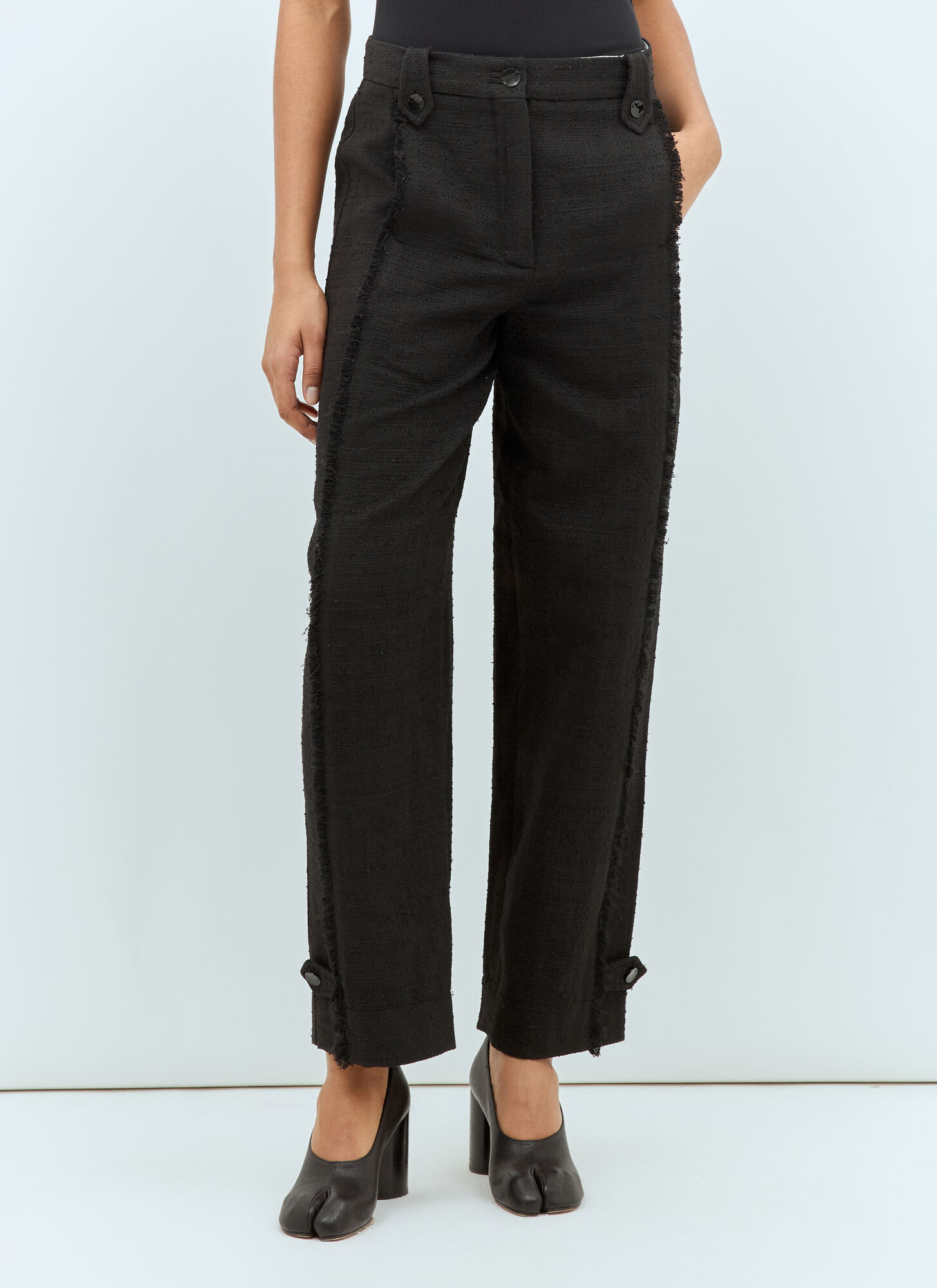 Ganni Donna Nero - Tweed Suiting Pants, Size: Fr - 34