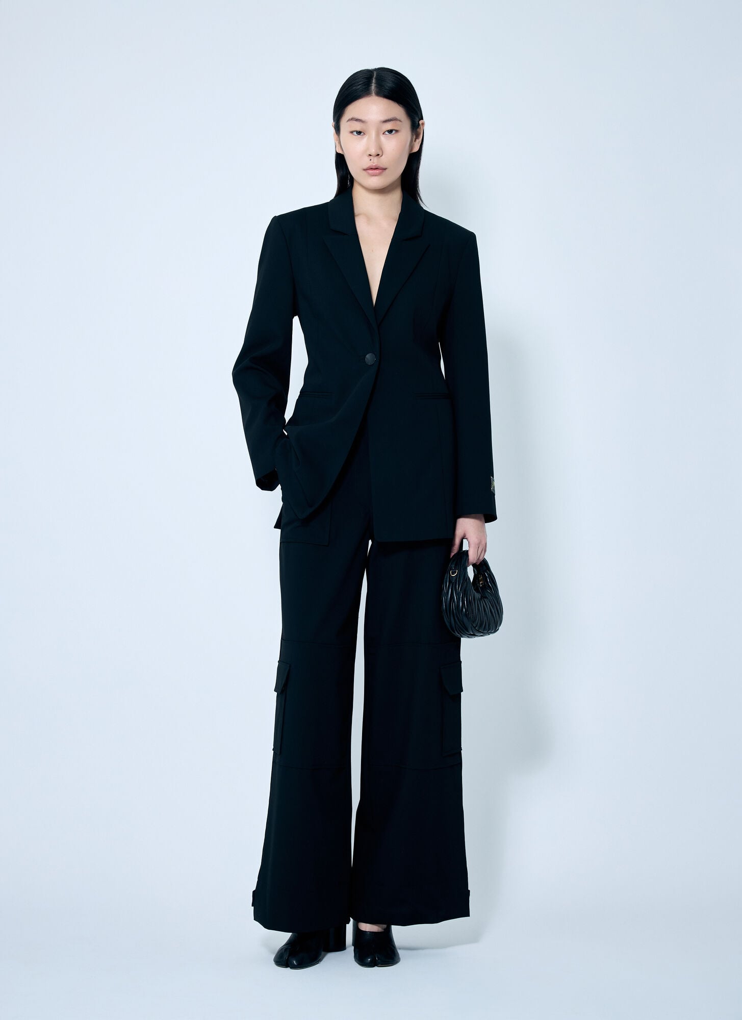  Ganni Ganni Solid Twill Suiting Cargo Pants - Frau Hosen Black Fr - 36 