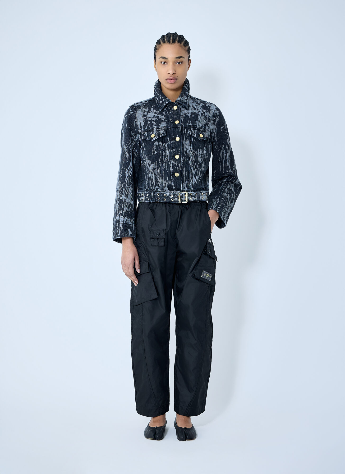  Ganni Ganni Heavy Denim Belted Jacket - Frau Jacken Blue Fr - 38 