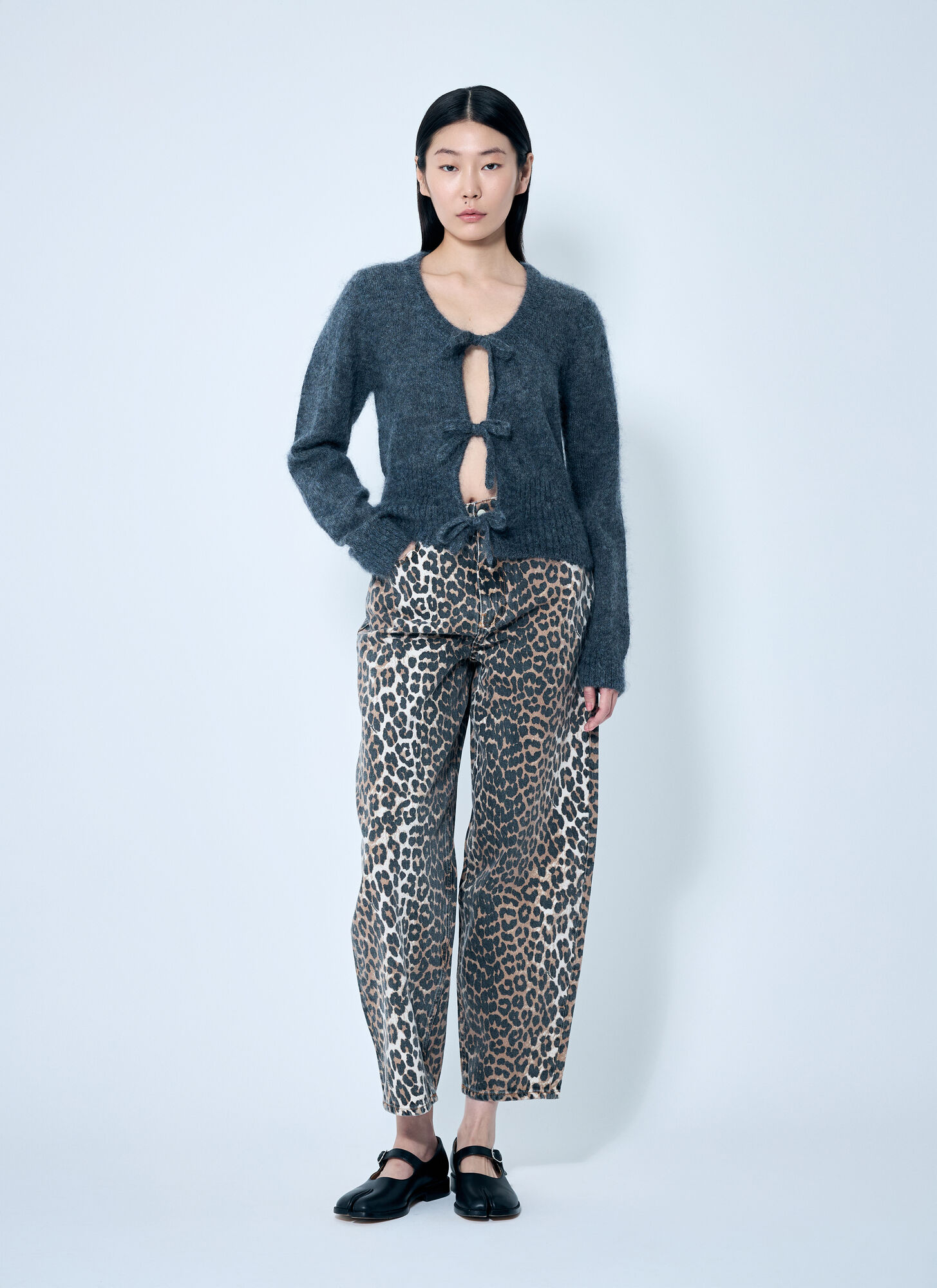  Ganni Ganni Light Mohair Tie-string Cardigan - Frau Strick Grey L 
