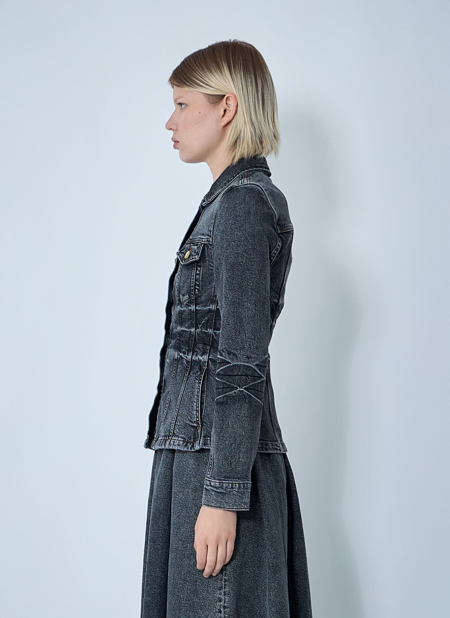  Ganni Ganni Stretch Denim Jacket - Frau Jacken Black Fr - 34 