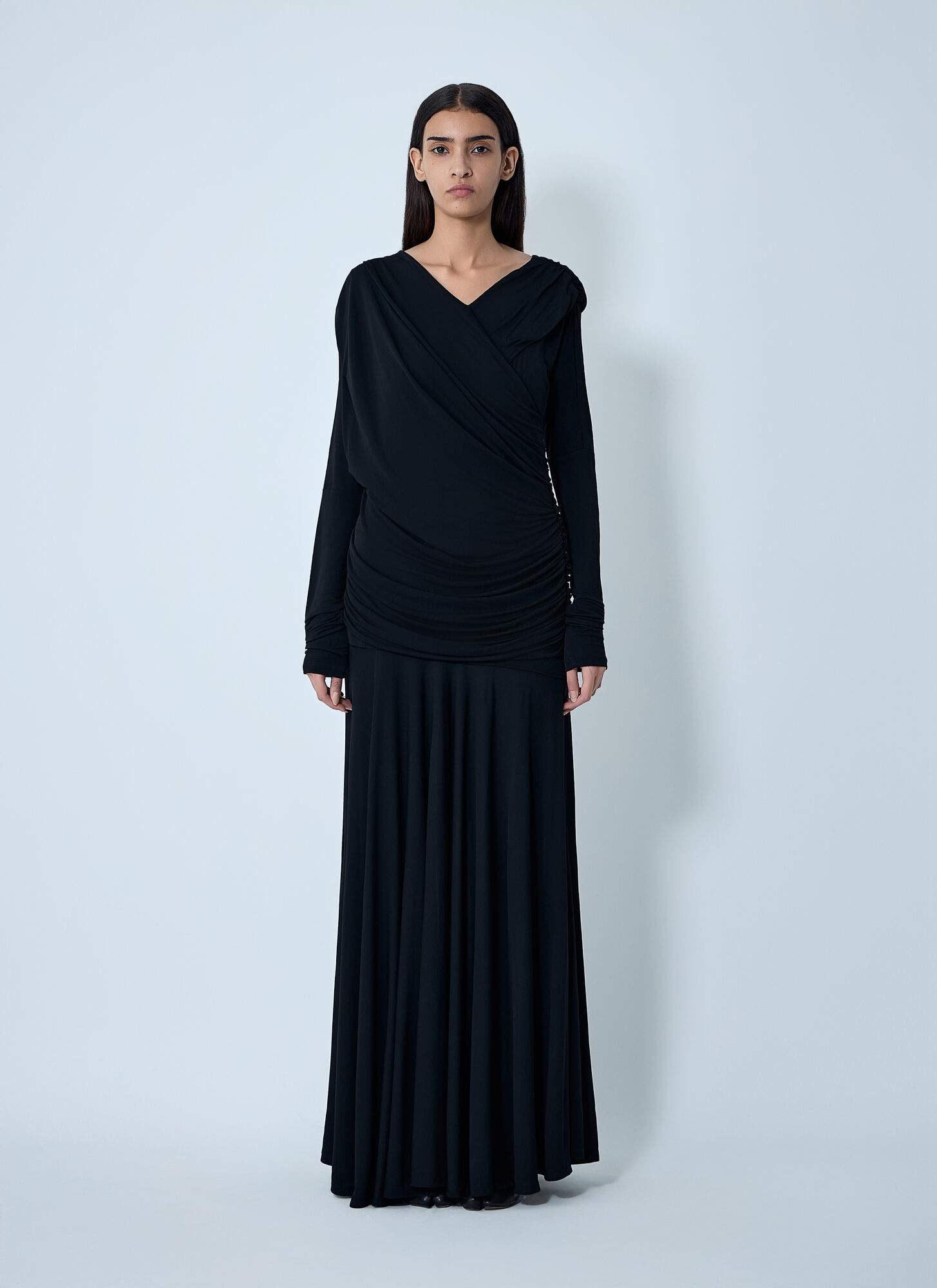 GANNI Ruched Maxi Dress – Woman Dresses Black It – 36