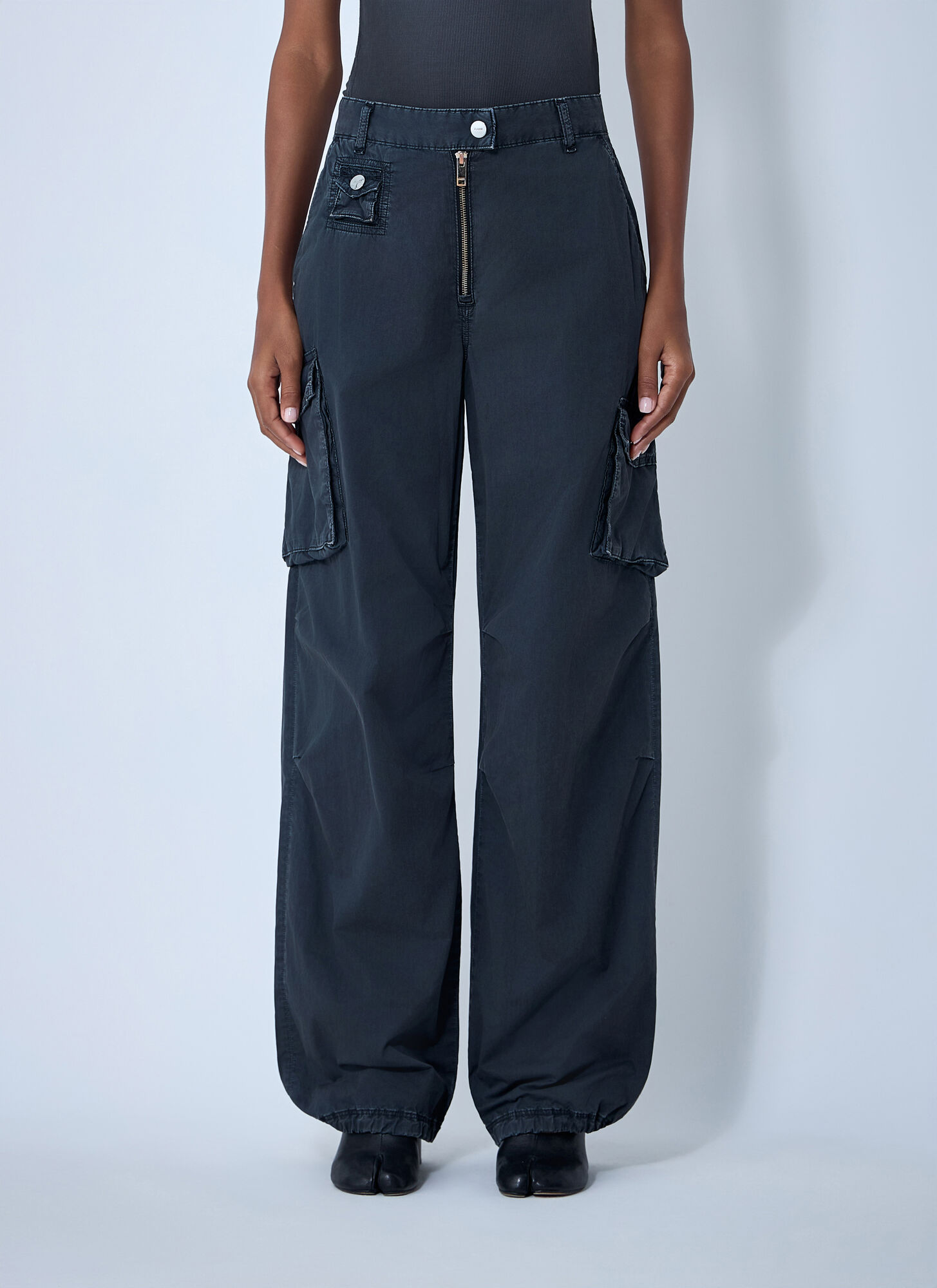 GANNI Cotton Cargo Pants - Woman Pants Dark Grey It - 38　GANNI コットン カーゴ パンツ - 女性パンツ ダークグレー It - 38 GANNI