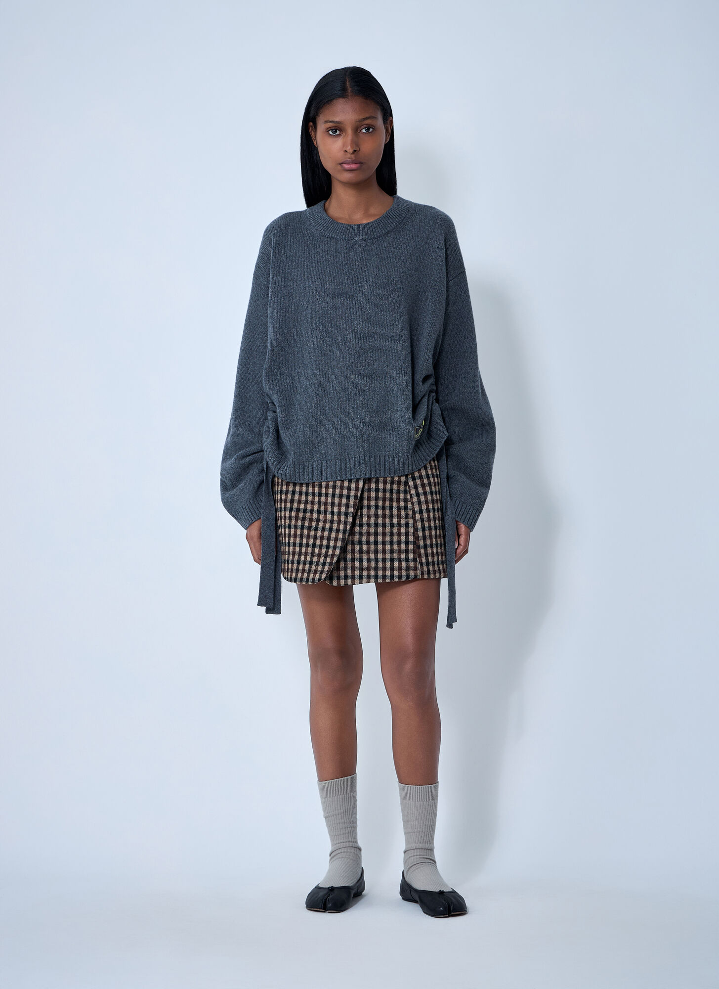 GANNI Wool-blend Sweater - Woman Knitwear Grey L - Xl　GANNI ウールブレンド セーター - 女性 ニットウェア グレー L - XL GANNI