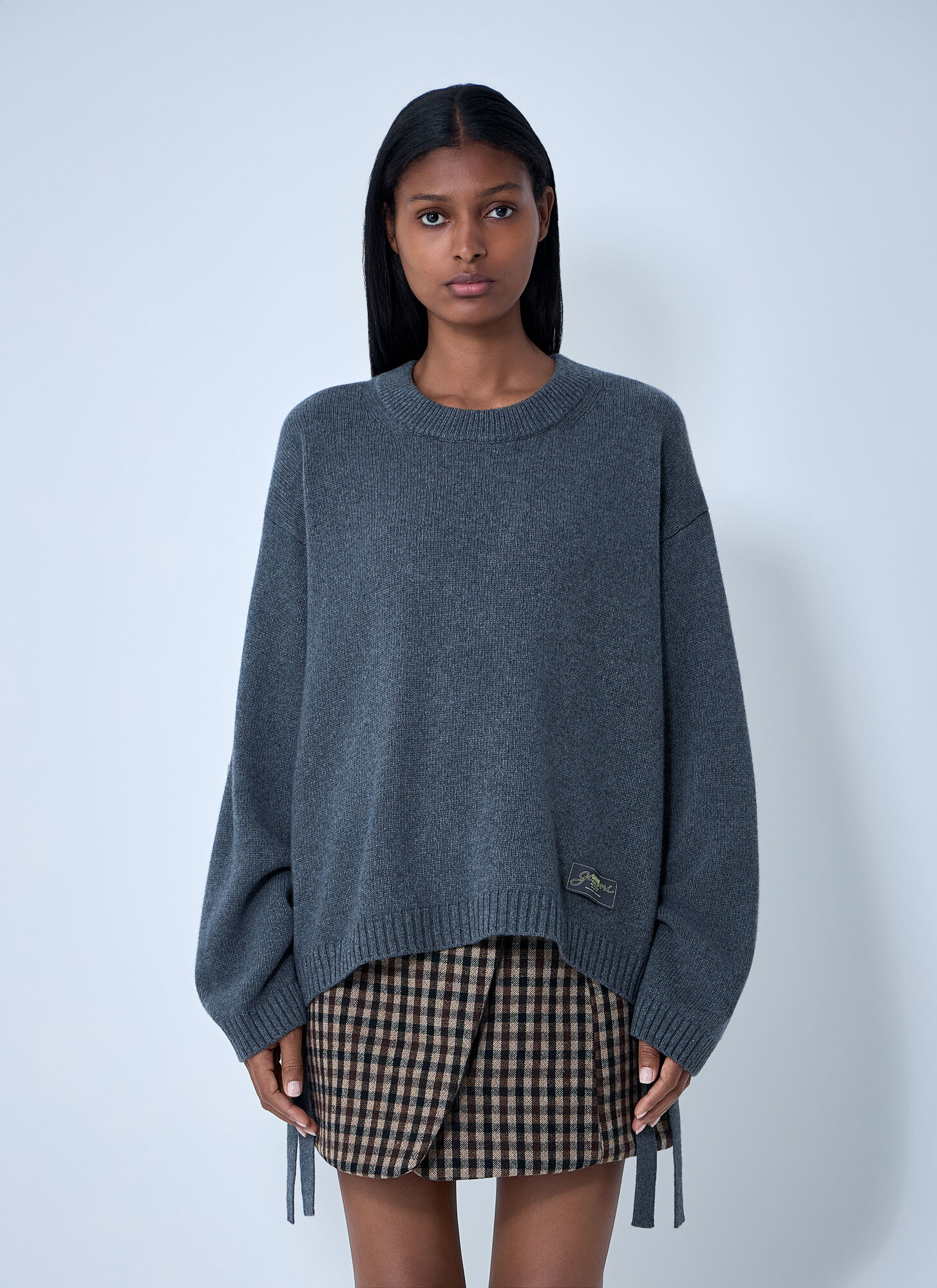  Ganni Ganni Wool-blend Sweater - Frau Strick Grey L - Xl 