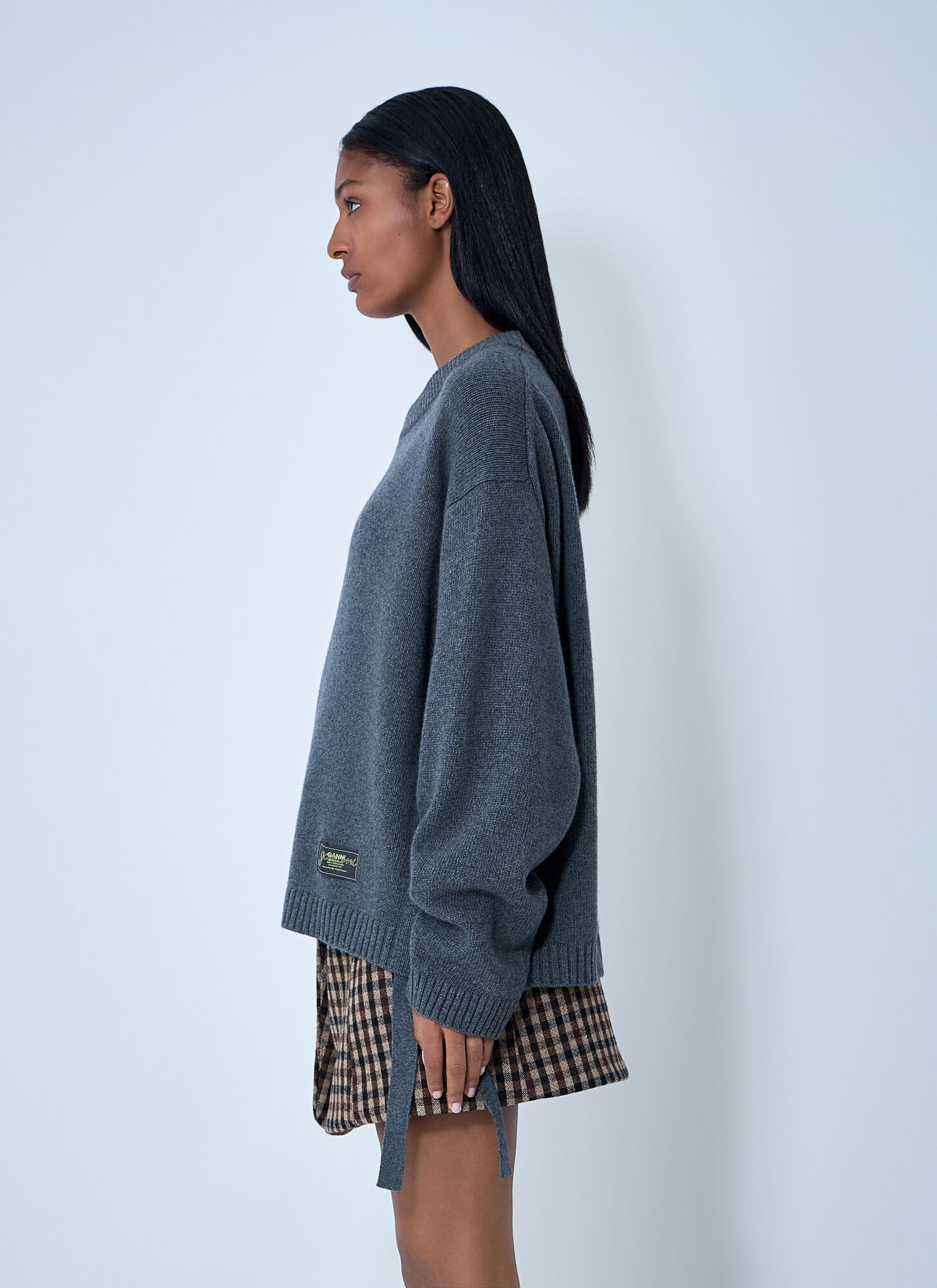  Ganni Ganni Wool-blend Sweater - Frau Strick Grey L - Xl 
