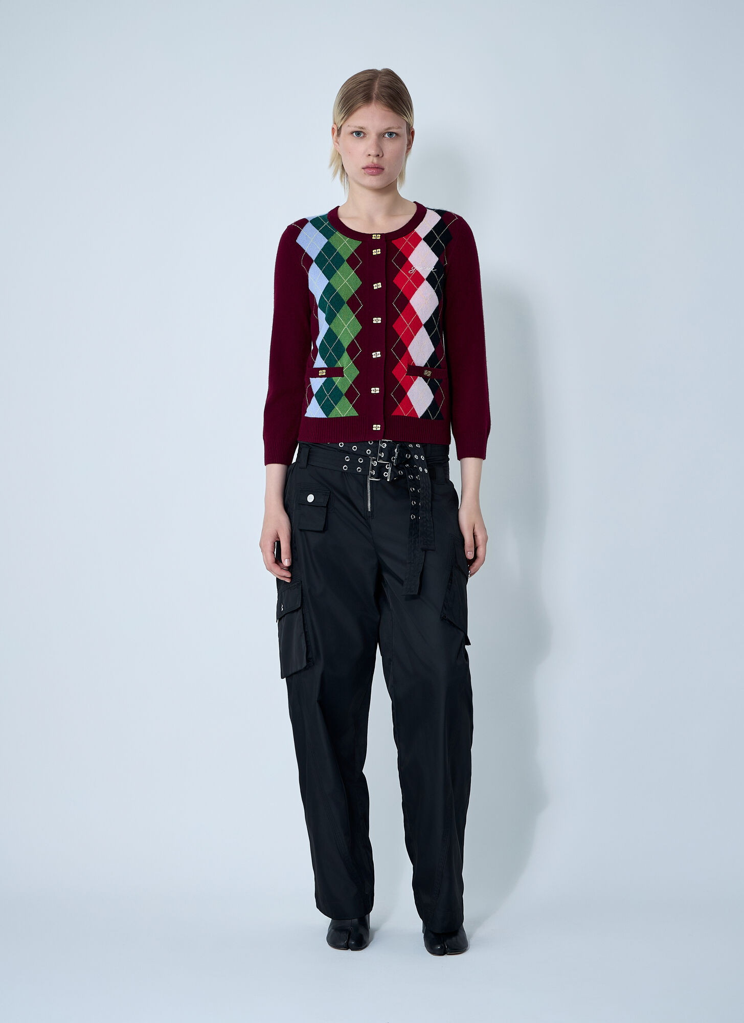  Ganni Ganni Cashmere-blend Cardigan - Frau Strick Bordeaux Xs 