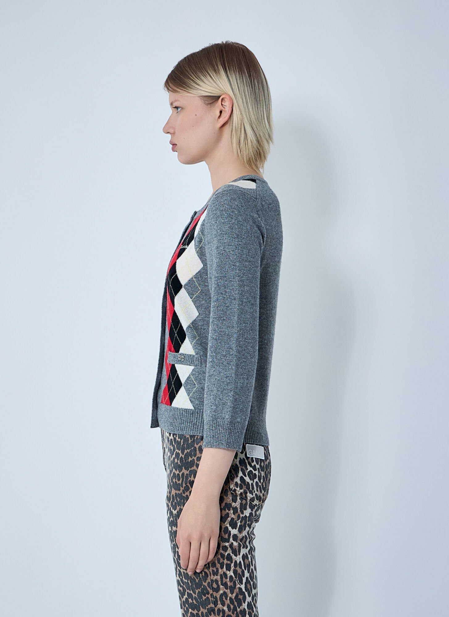 Ganni Ganni Cashmere-blend Cardigan - Frau Strick Grey M 