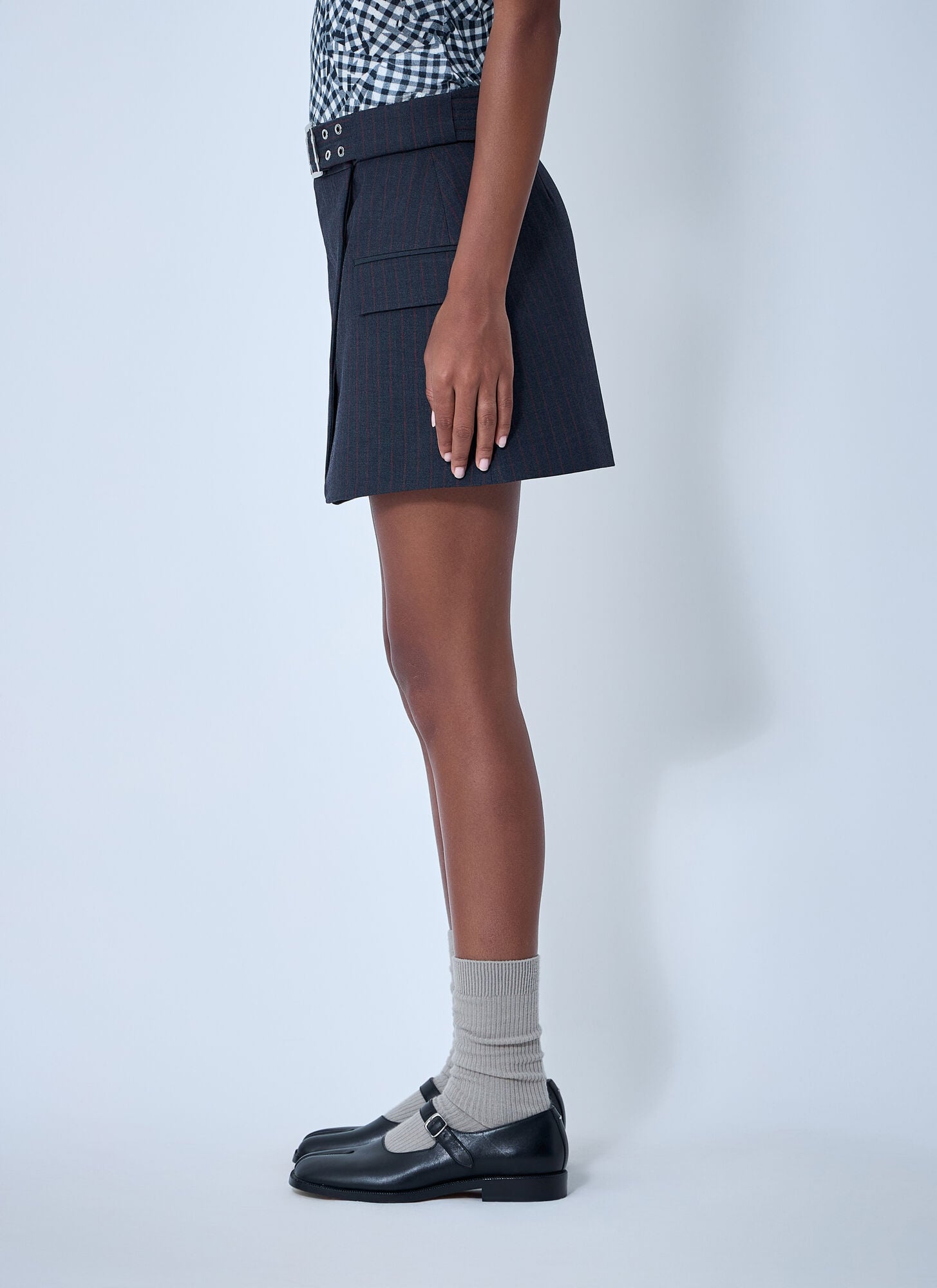  Ganni Ganni Stretch Stripe Mini Skirt - Frau Röcke Grey It - 38 