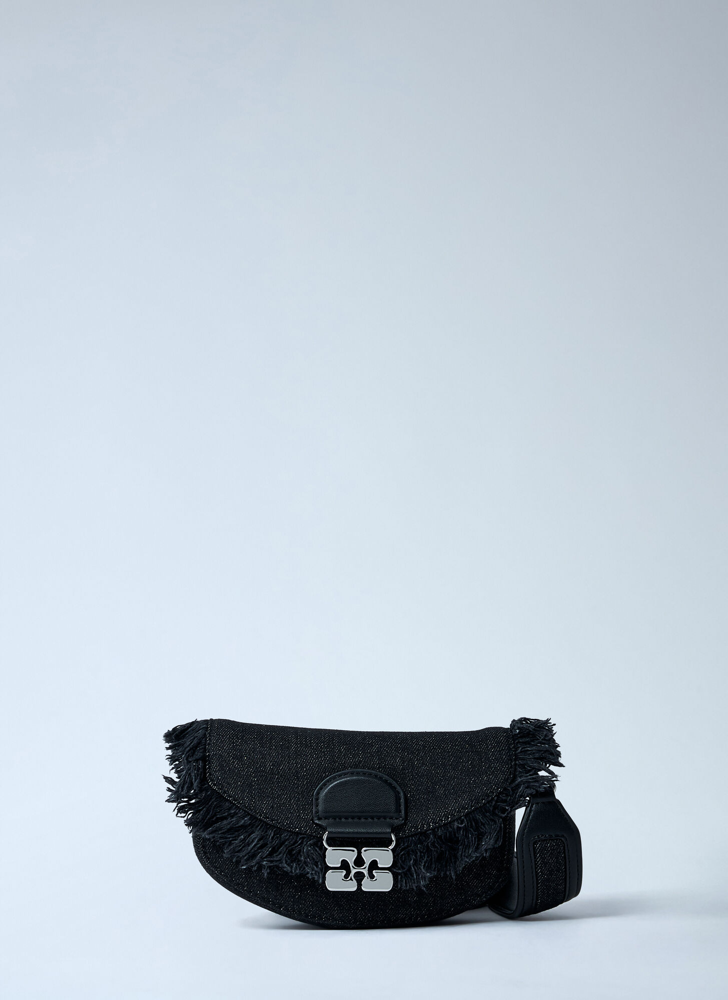 GANNI Mini Apo-g Denim Wallet On-chain - Woman Shoulder Bags Black One Size　GANNI ミニ Apo-g デニム ウォレット オンチェーン - 女性 ショルダー バッグ ブラック フリー サイズ GANNI