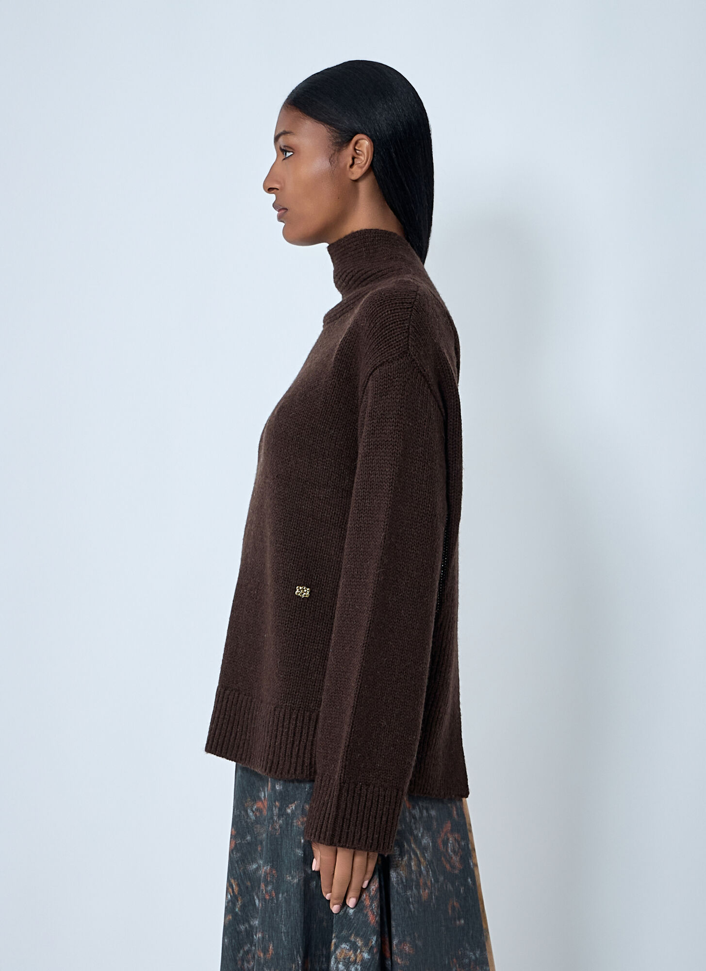  Ganni Ganni Wool-blend Sweater - Frau Strick Brown M 
