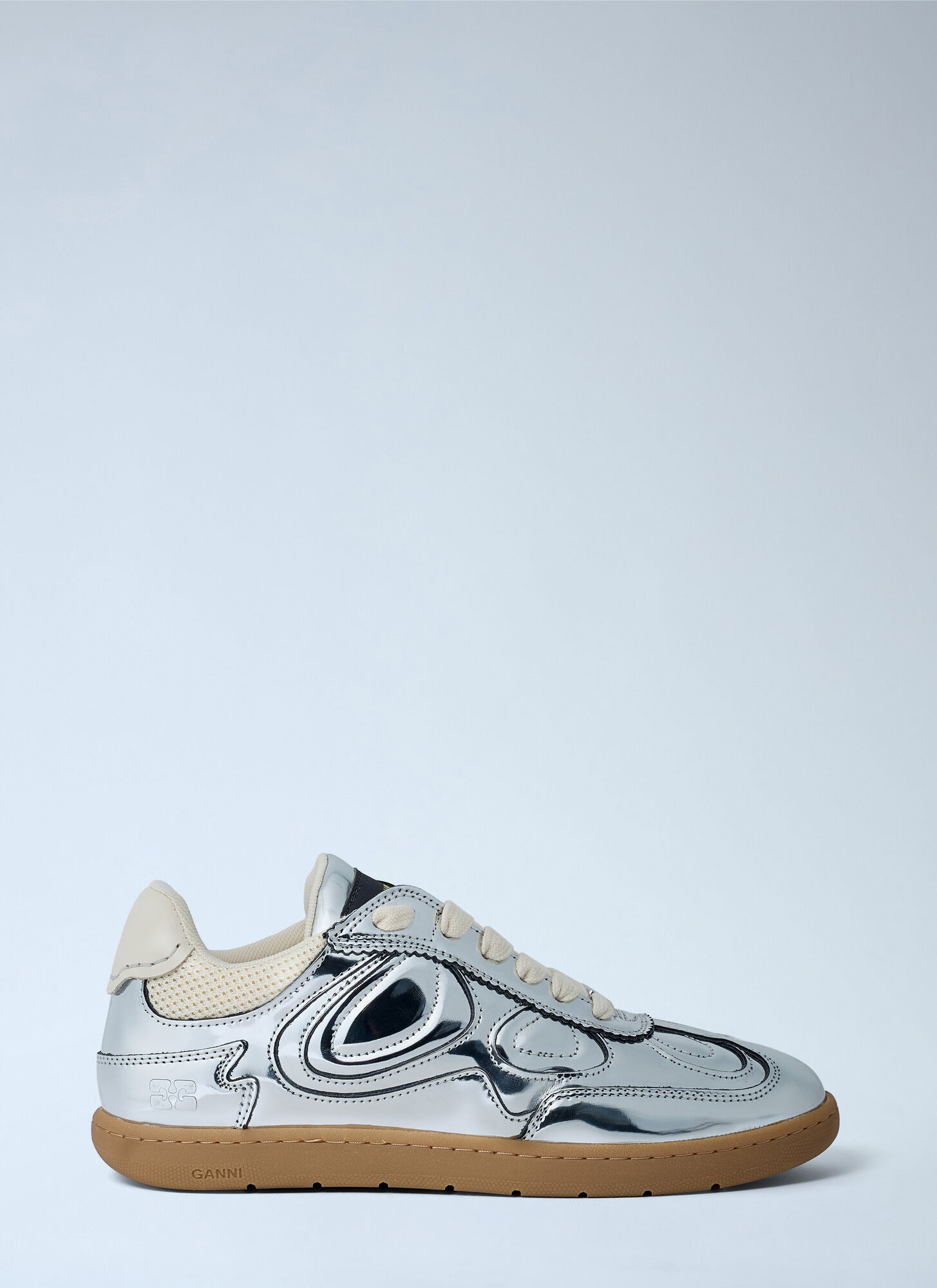 GANNI 08 Specchio Sneakers - Woman Sneakers Silver Eu - 36　GANNI 08 スペッキオ スニーカー - 女性スニーカー シルバー Eu - 36 GANNI