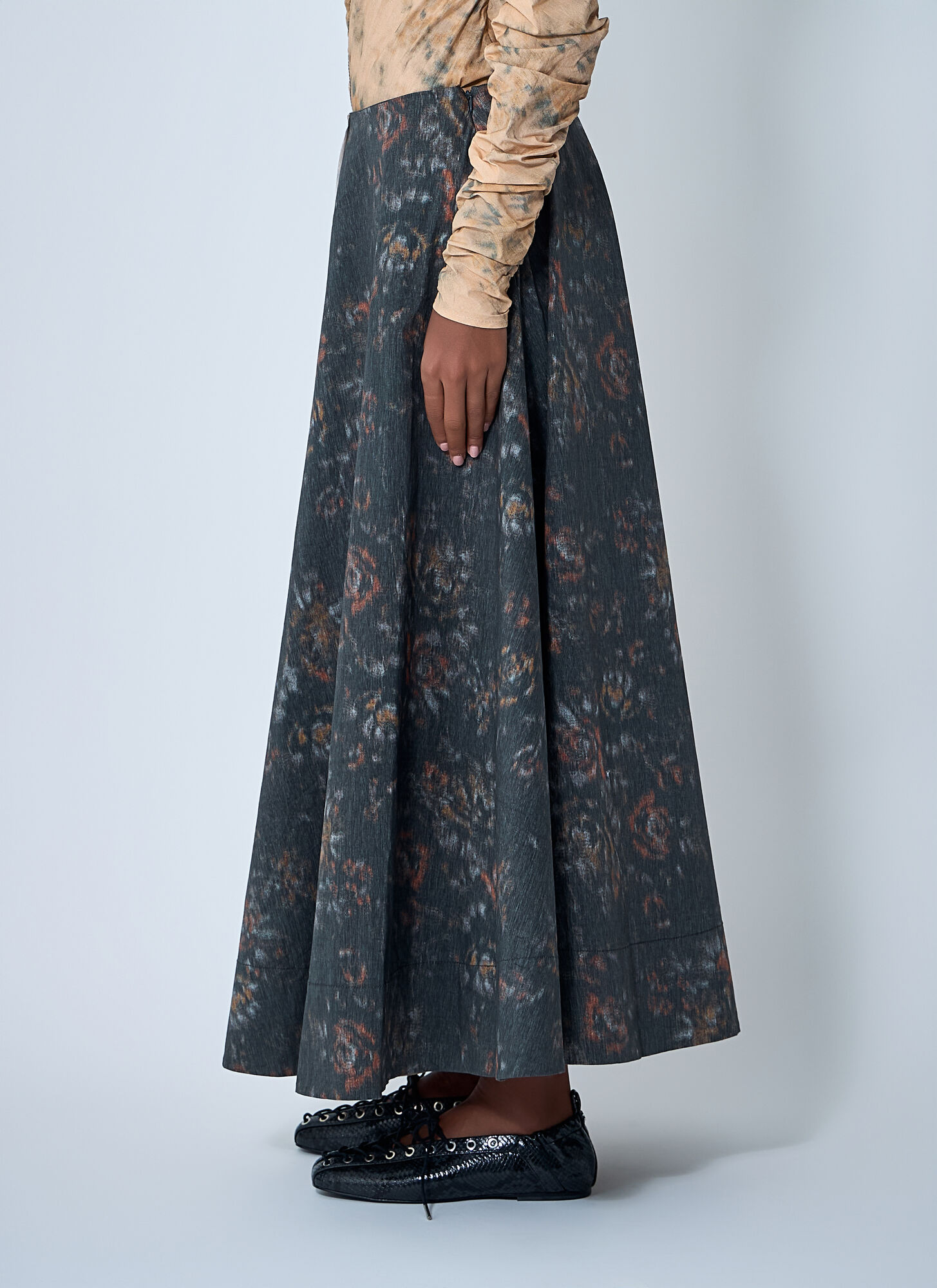 Ganni Ganni Midi Circle Skirt - Frau Röcke Beige Fr - 34 