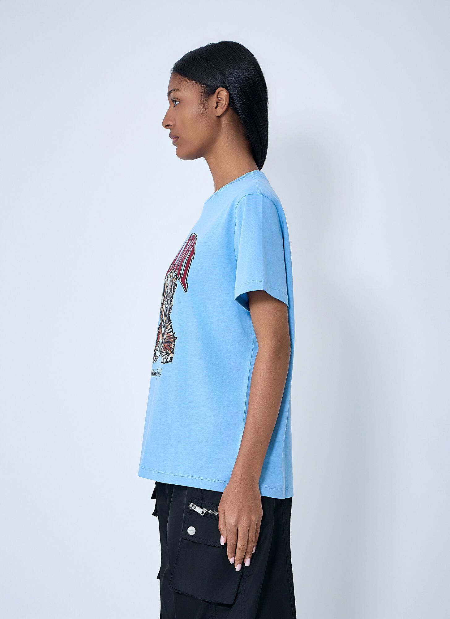  Ganni Ganni Logo Motif T-shirt - Frau T-shirts Blue L 