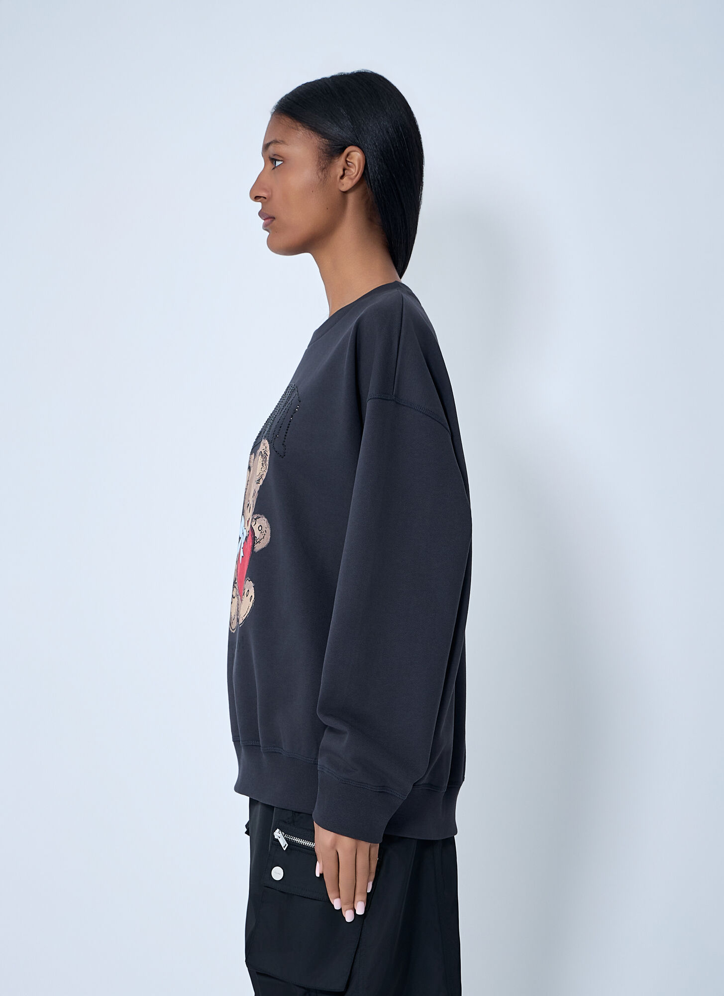  Ganni Ganni Logo Motif Sweatshirt - Frau Sweatshirts Black S 