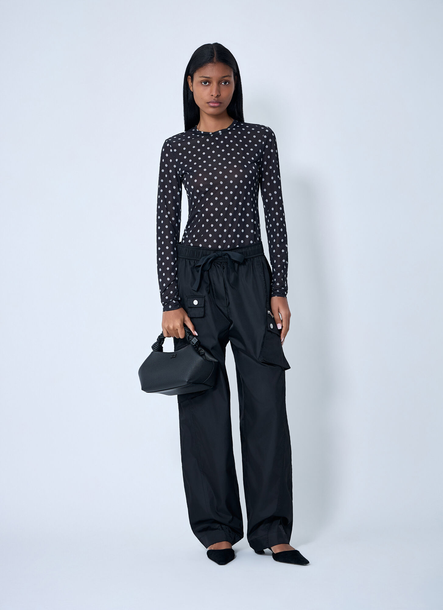  Ganni Ganni Printed Sheer Top - Frau Tops Black Fr - 36 