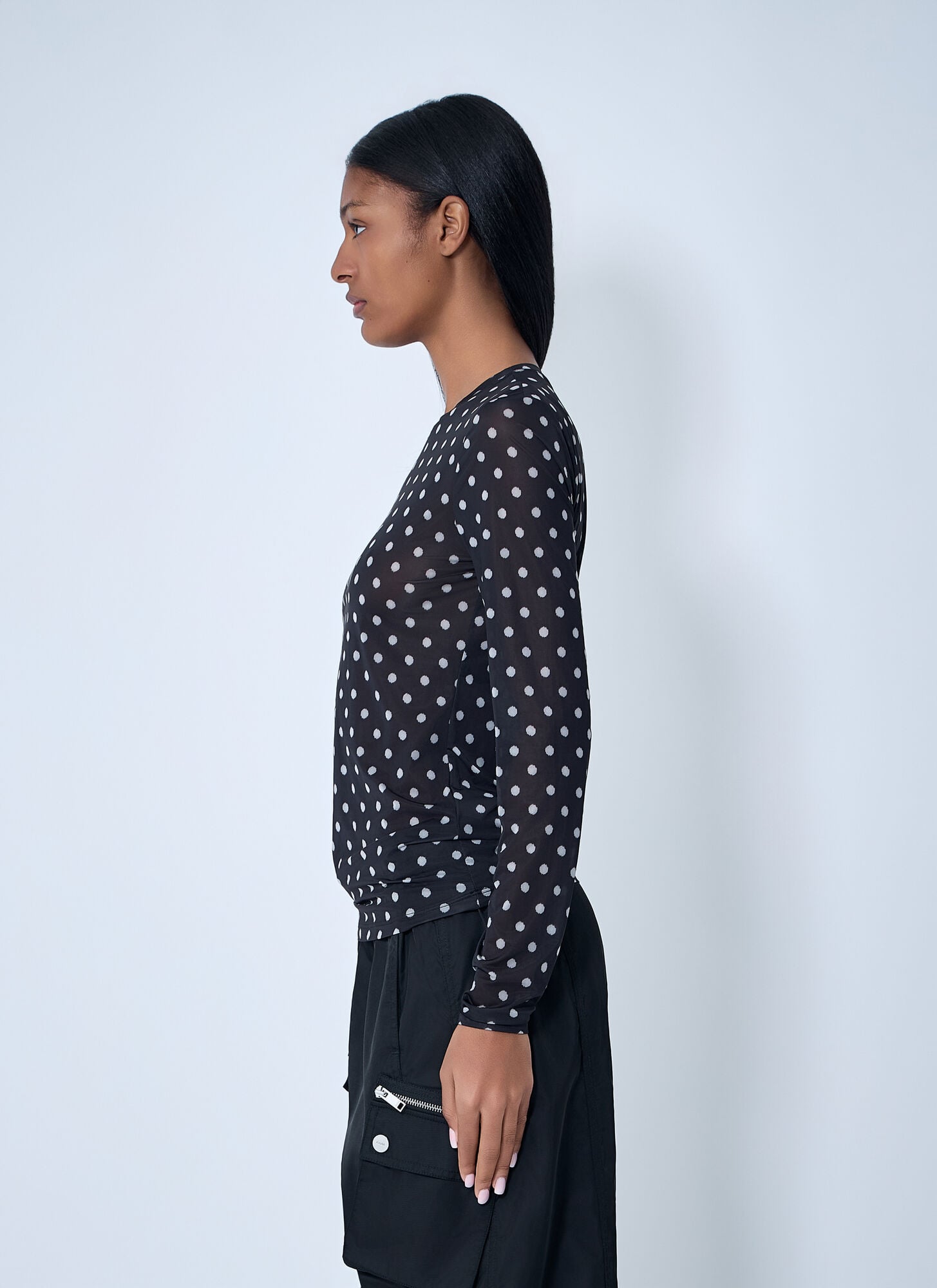  Ganni Ganni Printed Sheer Top - Frau Tops Black Fr - 36 
