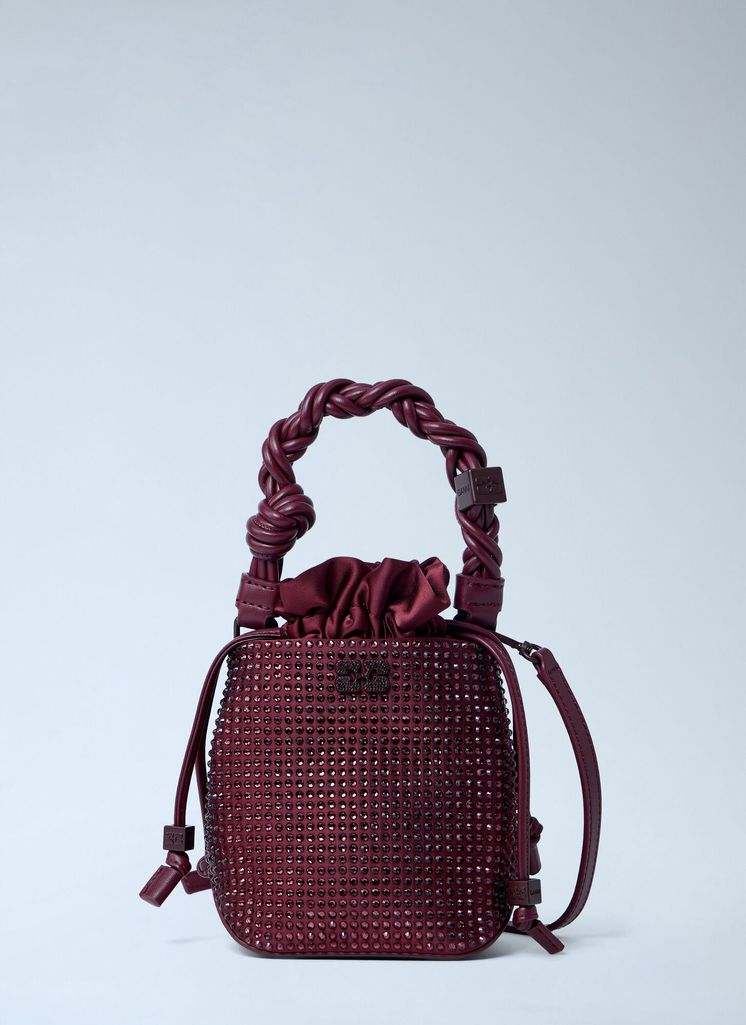 GANNI Mini Bou Bucket Handbag - Woman Handbags Burgundy One Size　GANNI ミニ ブー バケット ハンドバッグ - 女性用ハンドバッグ バーガンディ フリーサイズ GANNI