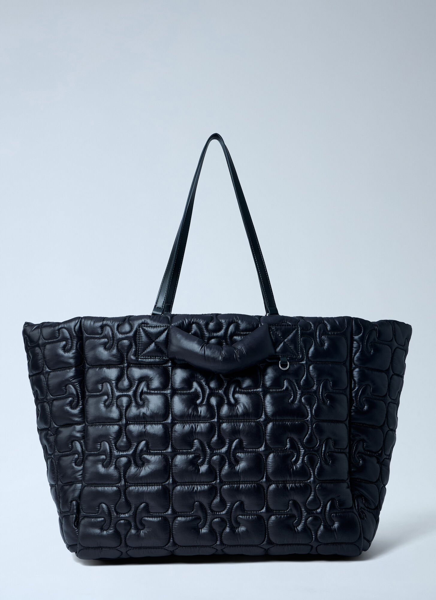GANNI Quilted Tote Bag - Woman Tote Bags Black One Size　GANNI キルティング トートバッグ - 女性用トートバッグ ブラック フリーサイズ GANNI