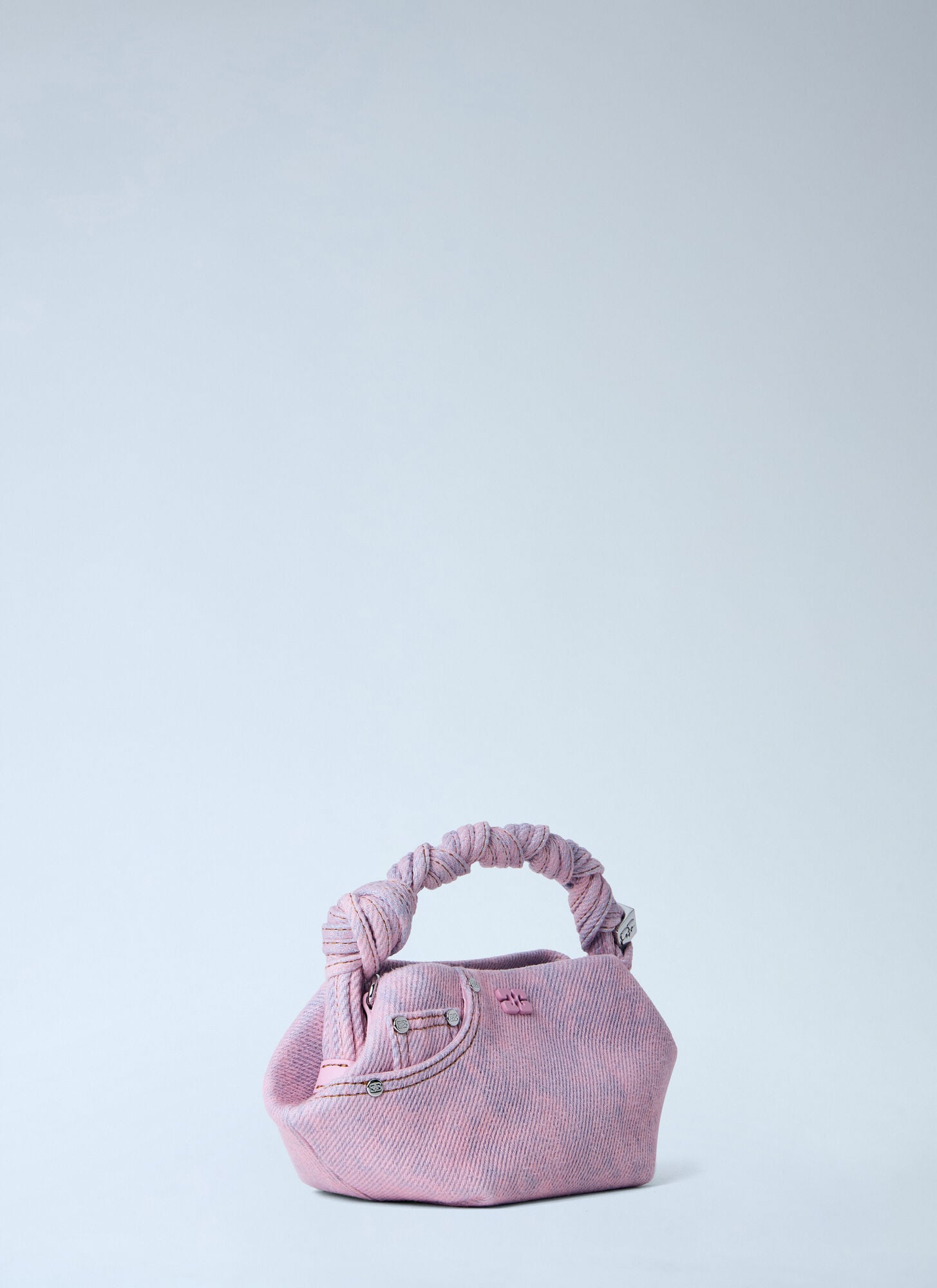  Ganni Ganni Bou Mini Denim Handbag - Frau Handtaschen Pink One Size 
