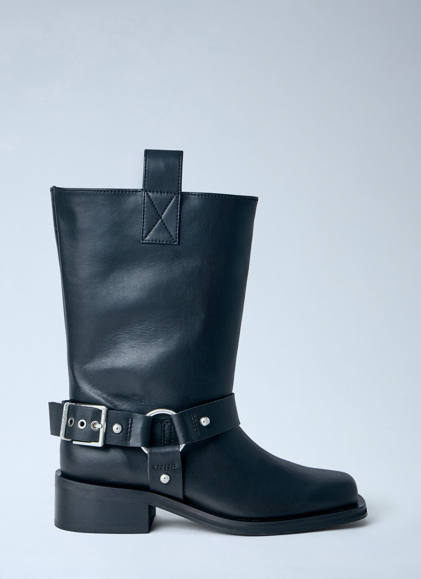 GANNI Mid Shaft Biker Boots - Woman Boots Black Eu - 38　GANNI ミッド シャフト バイカー ブーツ - 女性ブーツ ブラック Eu - 38 GANNI