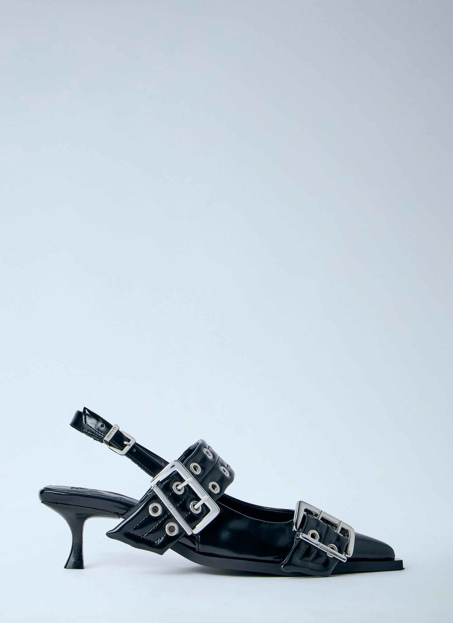 GANNI Slingback Pumps - Woman Heels Black Eu - 38　GANNI スリングバック パンプス - 女性 ヒール ブラック Eu - 38 GANNI