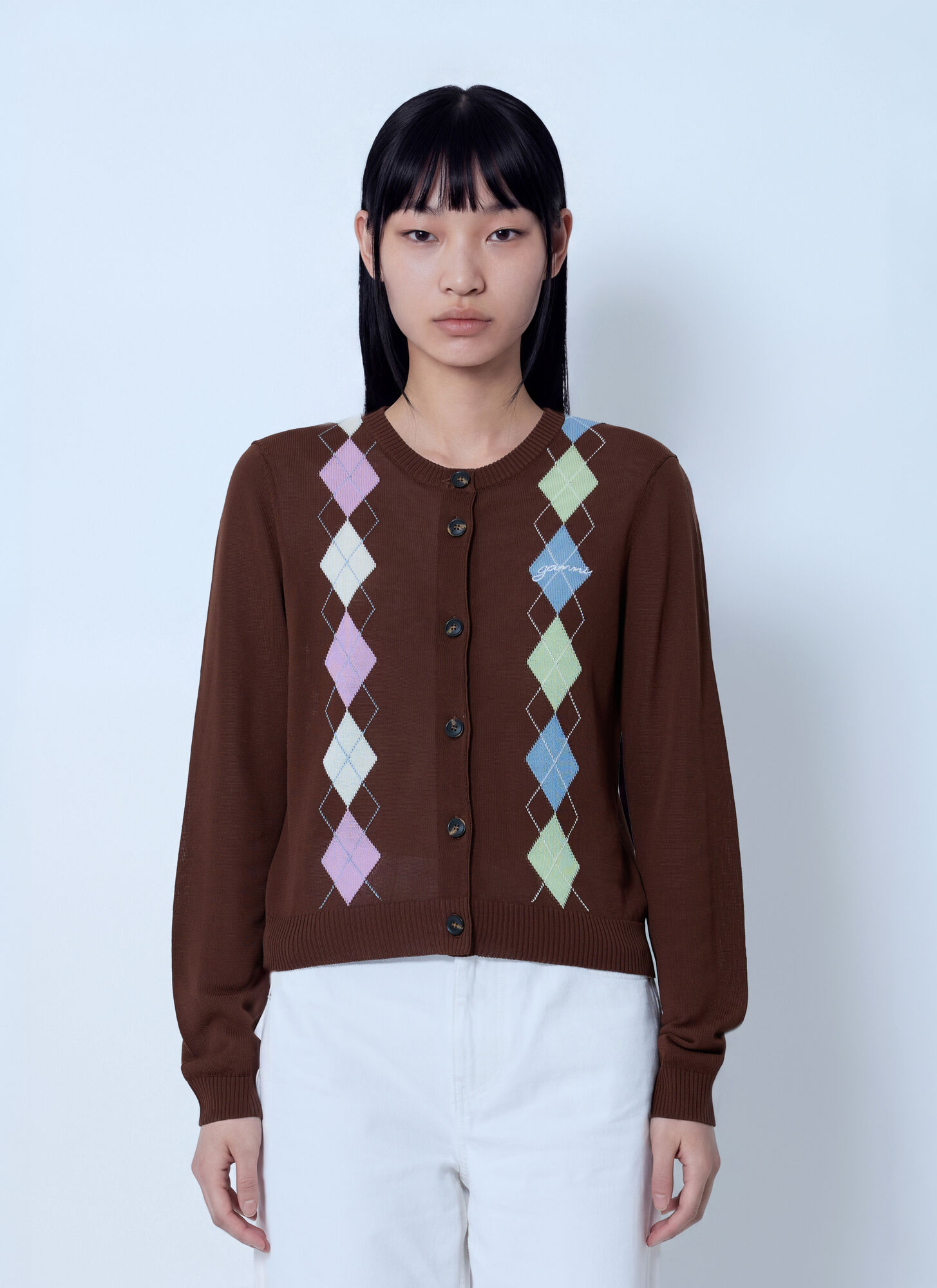 Ganni Brown Cotton Cardigan - M - Image 3
