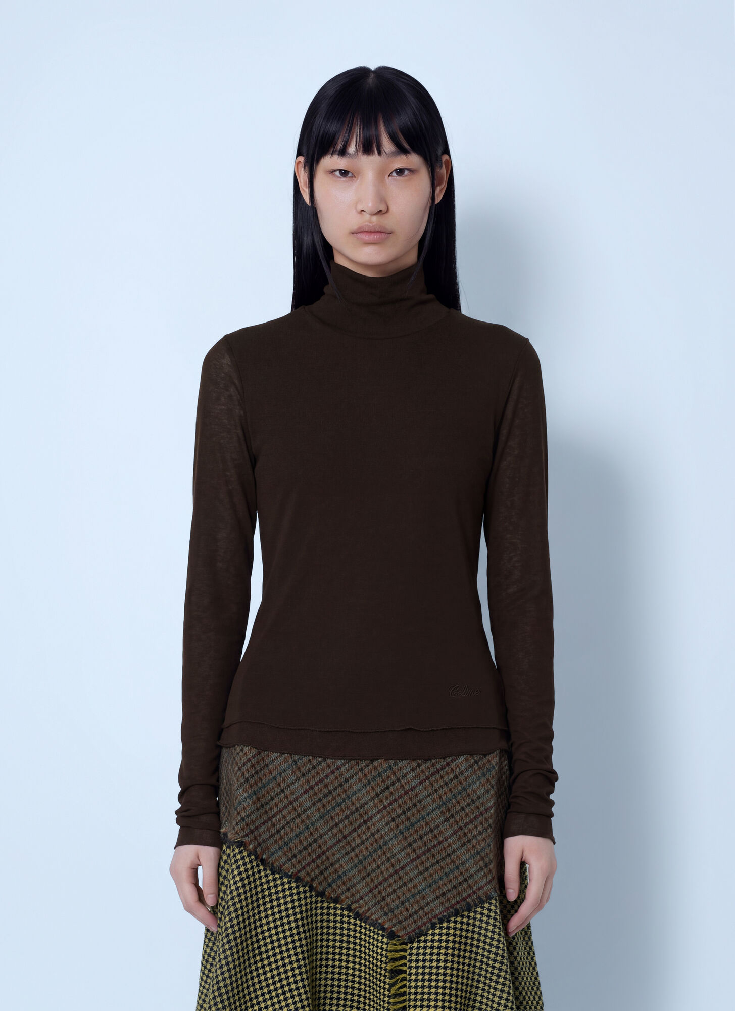 Ganni Women's Brown Marl Mesh Turtleneck - Woman Knitwear Fr - 40