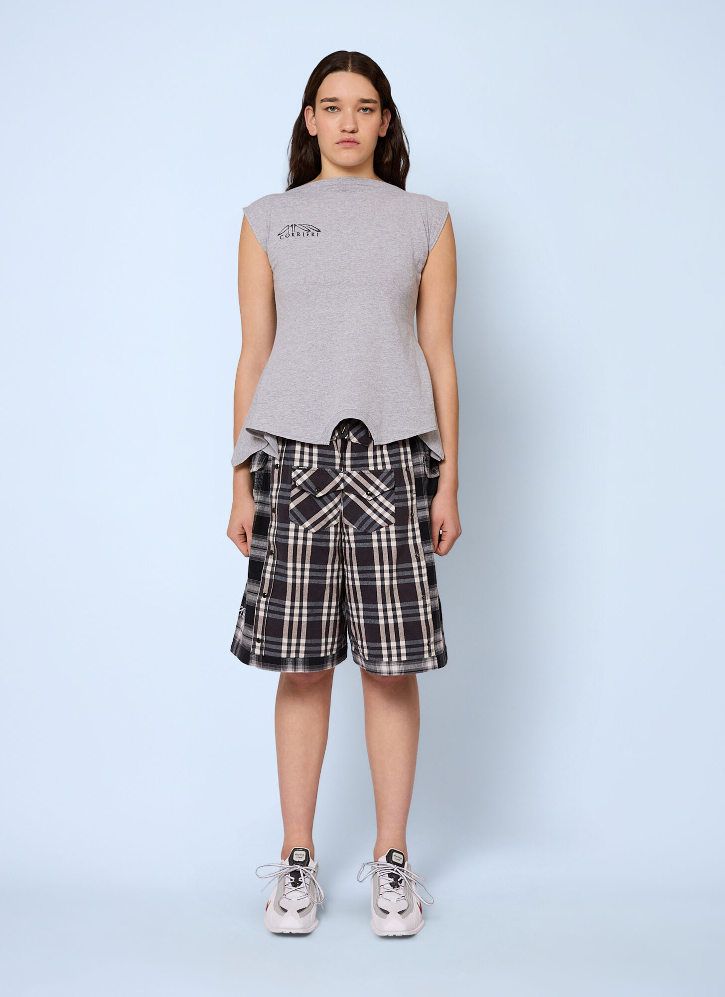  Gina Corrieri Gina Corrieri Check Shorts - Frau Shorts Grey M 