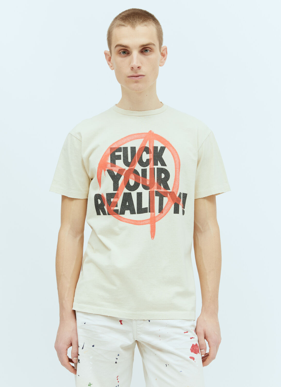 Shop Gallery Dept. Fuck Your Reality T-shirt In Beige