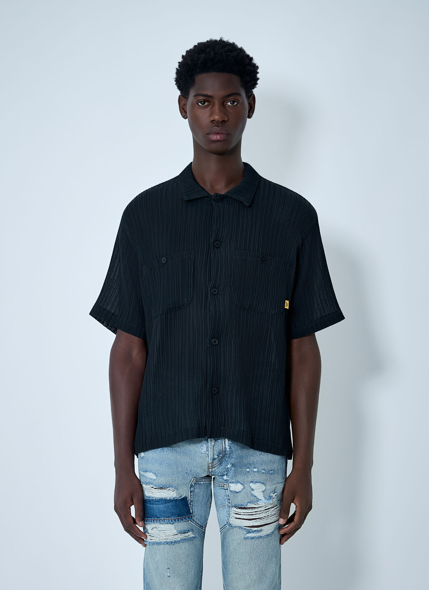 Gallery Dept. Uomo Nero - Pleated Shirt - Shirts - S - Immagine 2