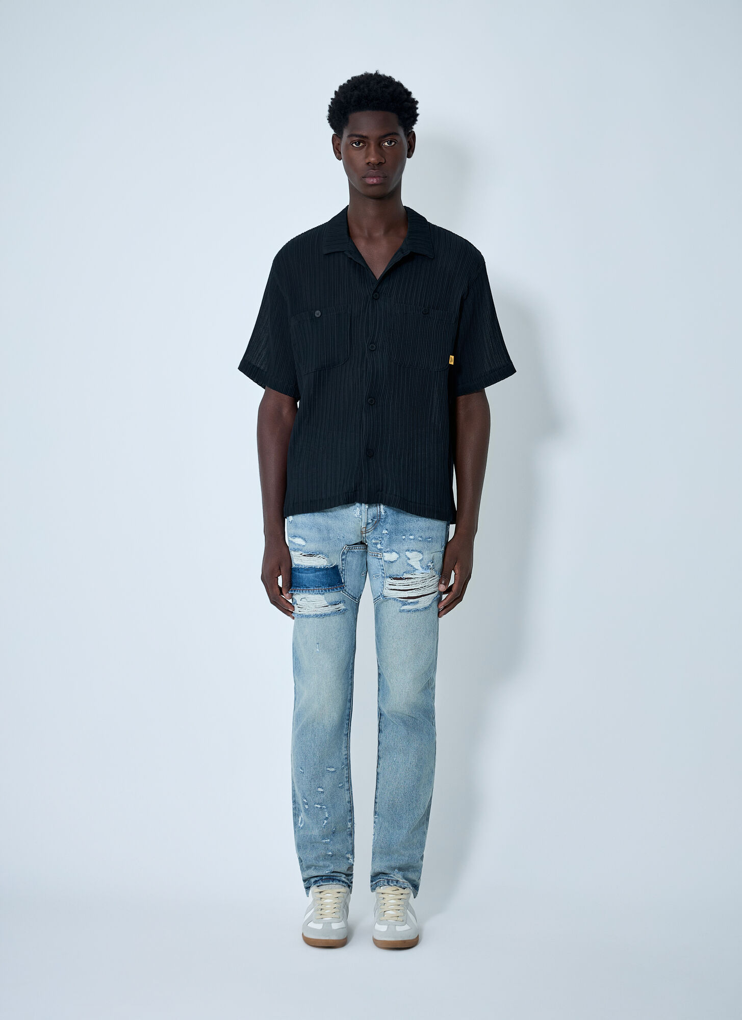  Gallery Dept. Gallery Dept. Pleated Shirt - Mann Hemden Black L 